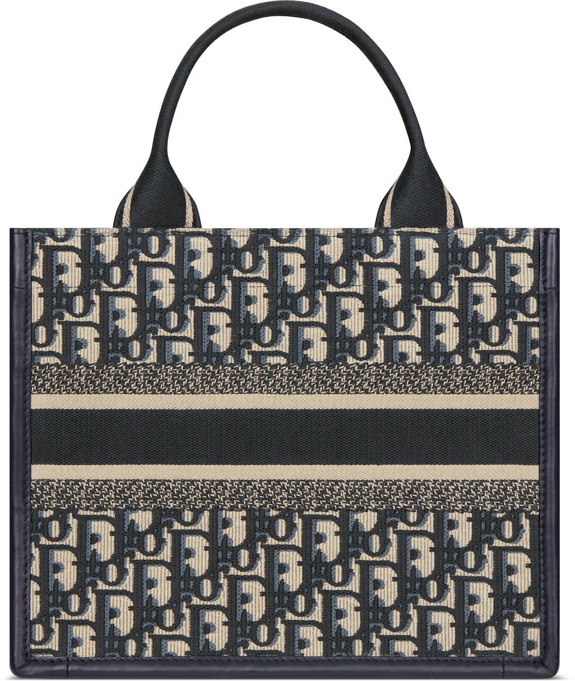 小号Book Tote 手袋蓝色Oblique 印花刺绣和牛皮革(26.5 x 22 x 14 厘米) | DIOR