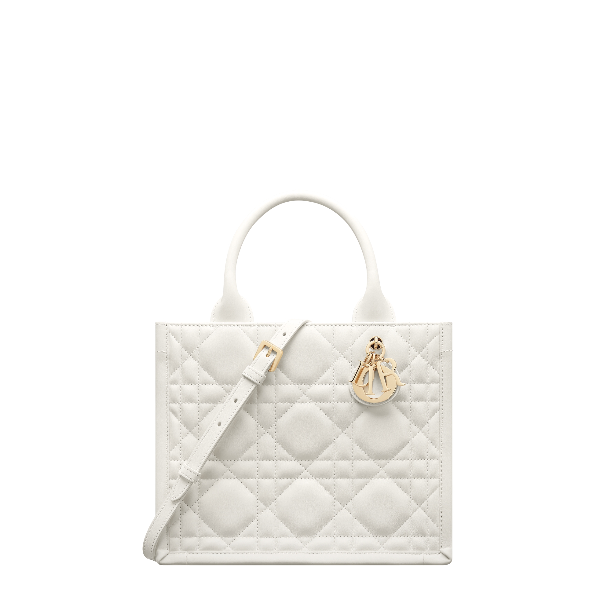  奶白色牛皮革超大藤格纹（26.5 x 22 x 14 厘米）