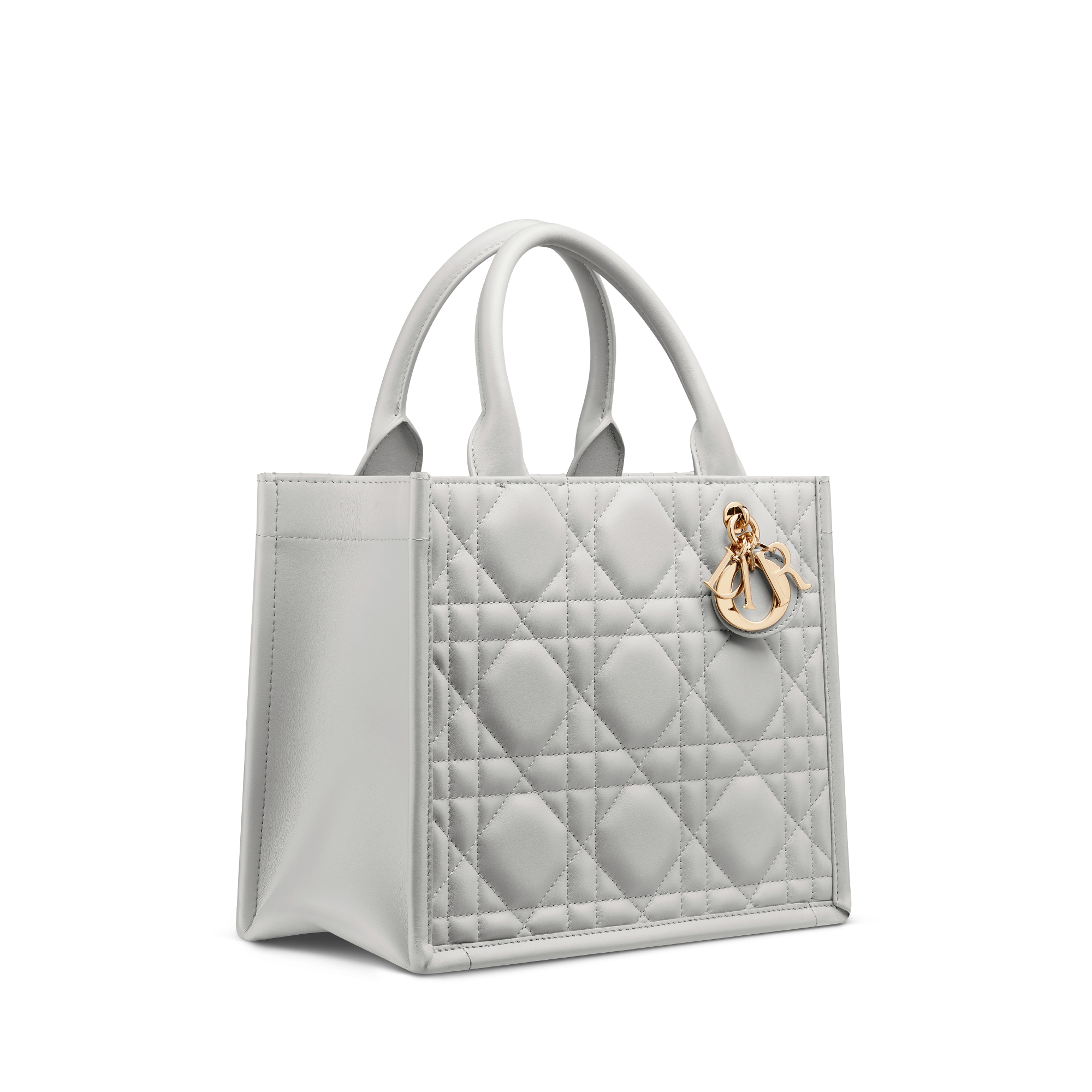 小号 Book Tote 手袋 云雾灰色牛皮革超大藤格纹（26.5 x 22 x 14 厘米） E03