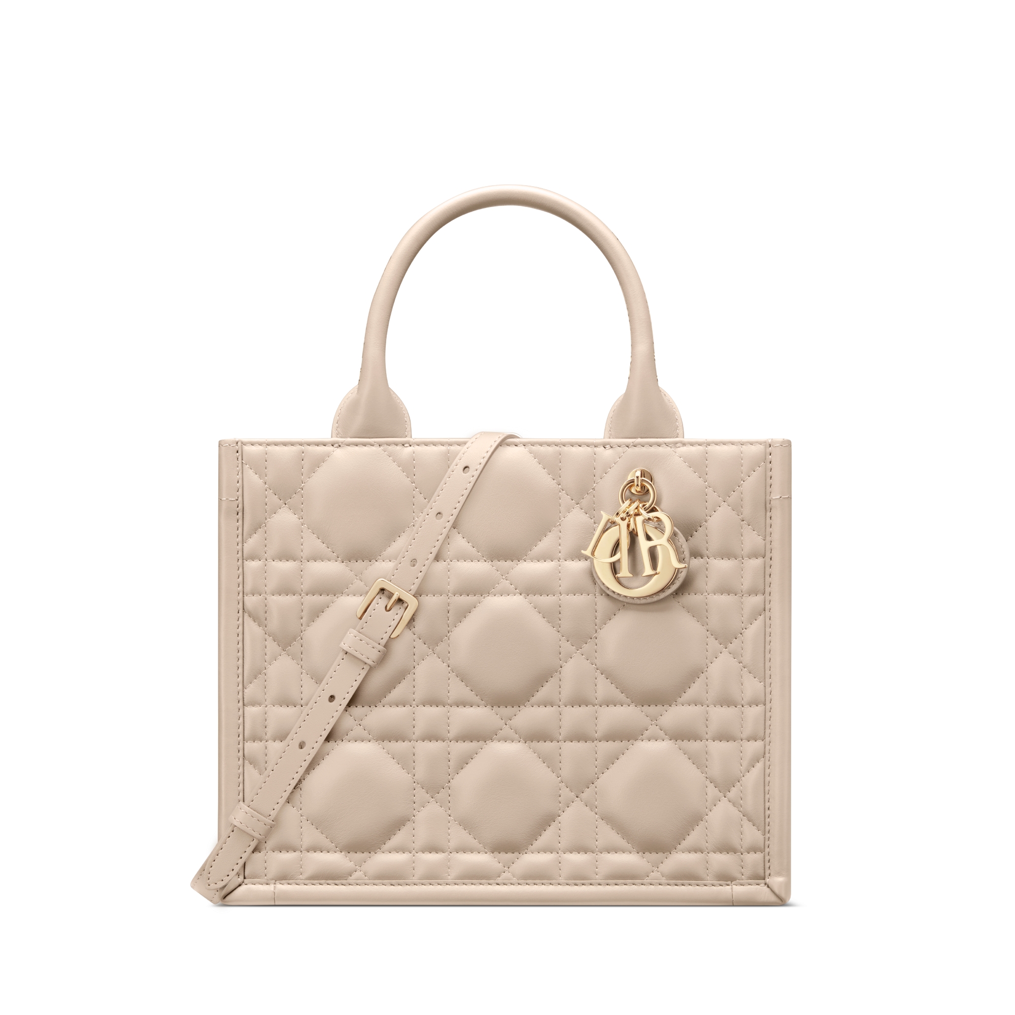 小号 Book Tote 手袋 胭脂米色牛皮革超大藤格纹（26.5 x 22 x 14 厘米） E01