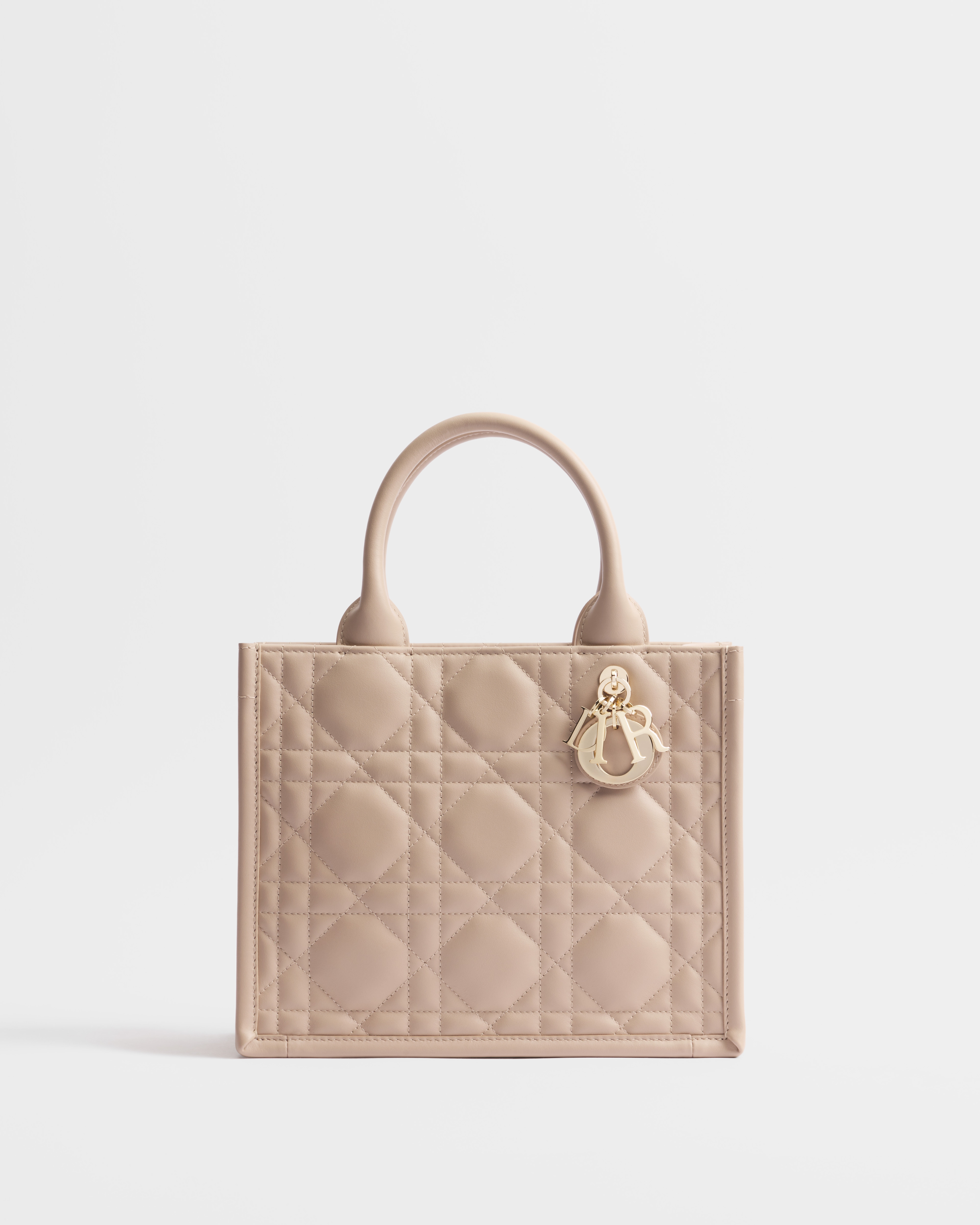 小号 Book Tote 手袋 胭脂米色牛皮革超大藤格纹（26.5 x 22 x 14 厘米） E01