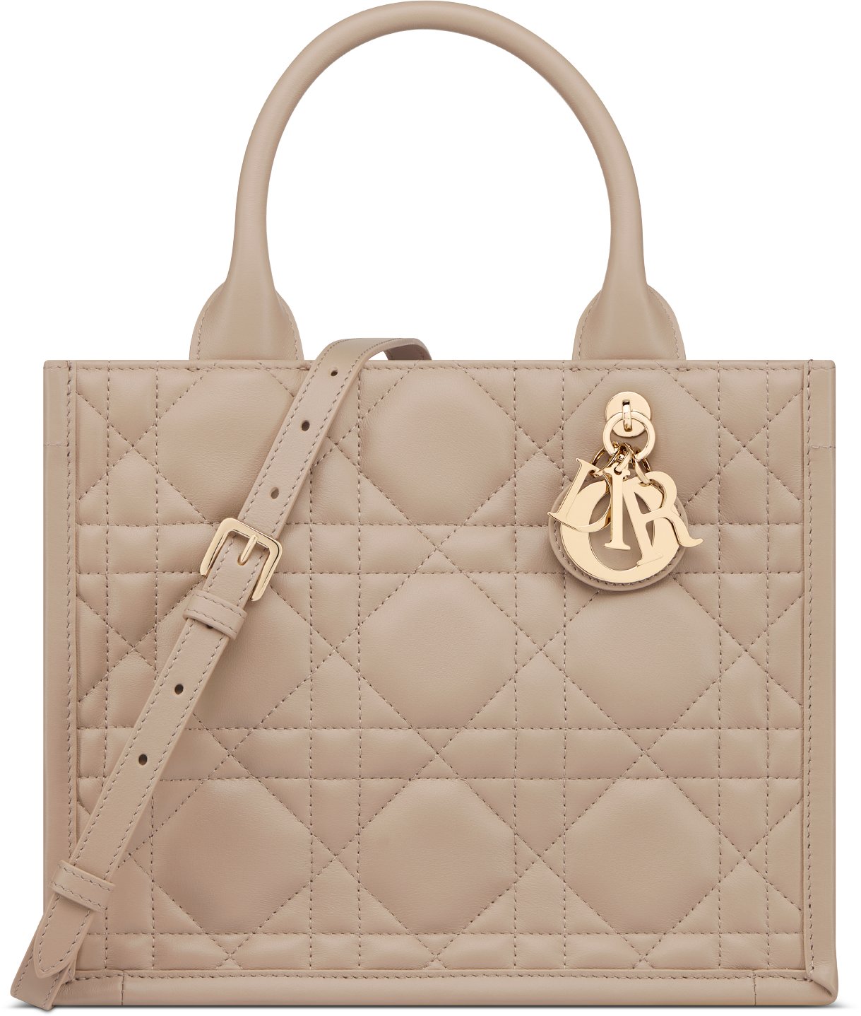 小号Lady Dior My ABCDior 手袋奶白色羊皮革藤格纹| DIOR