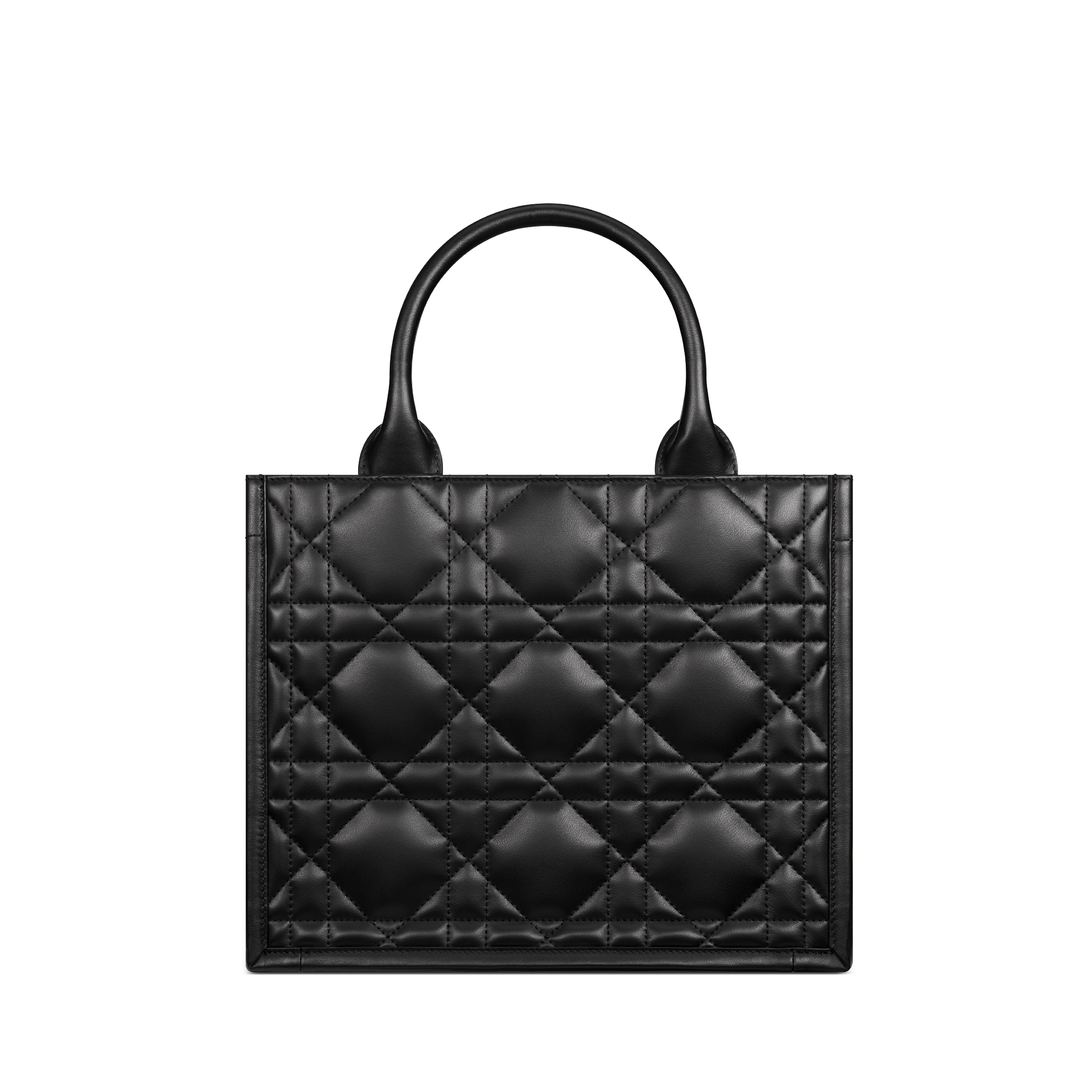 小号 Book Tote 手袋 黑色牛皮革超大藤格纹（26.5 x 22 x 14 厘米） E08