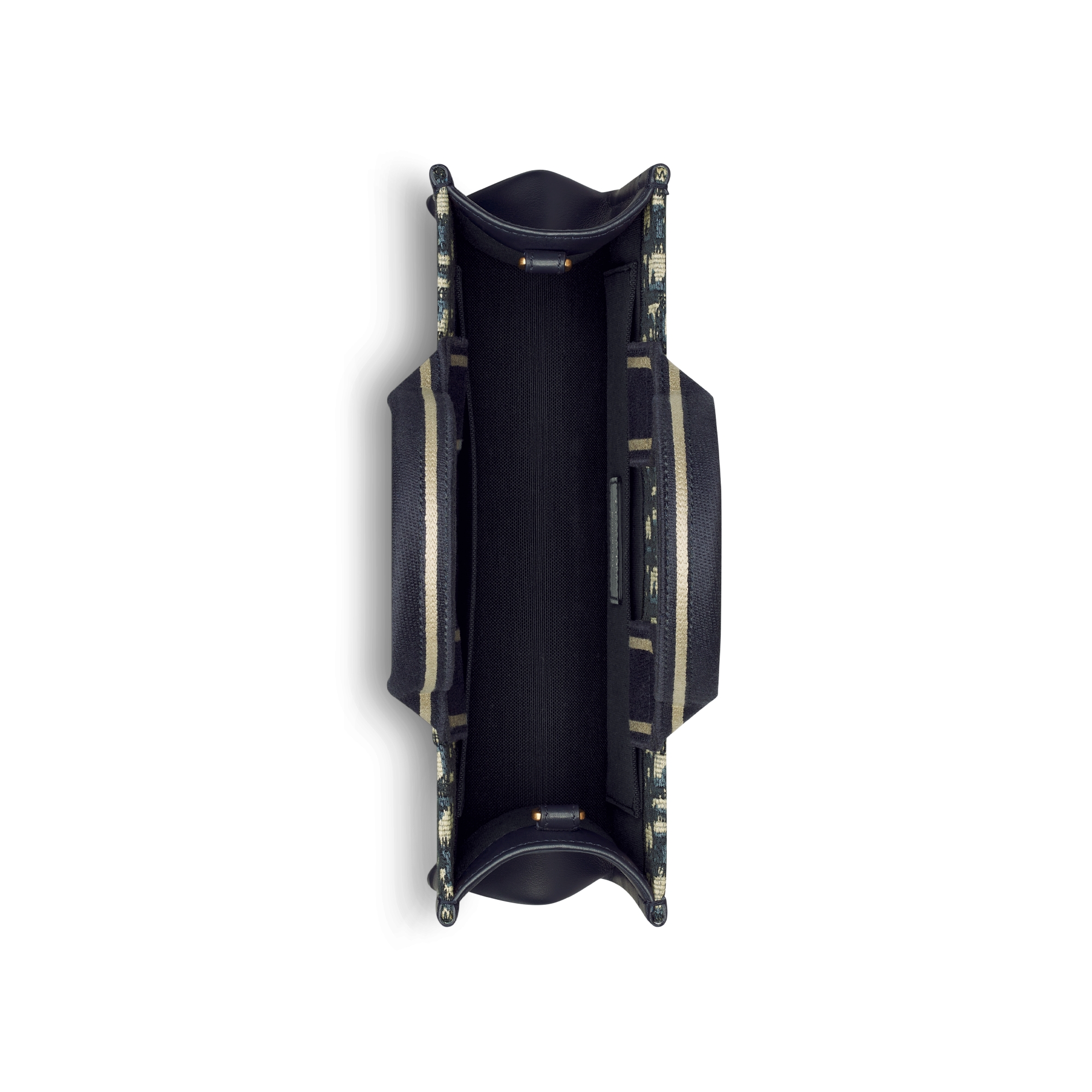 East-West Book Tote 手袋（附肩带） 蓝色 Oblique 印花面料和牛皮革（27 x 14 x 10 厘米） E06