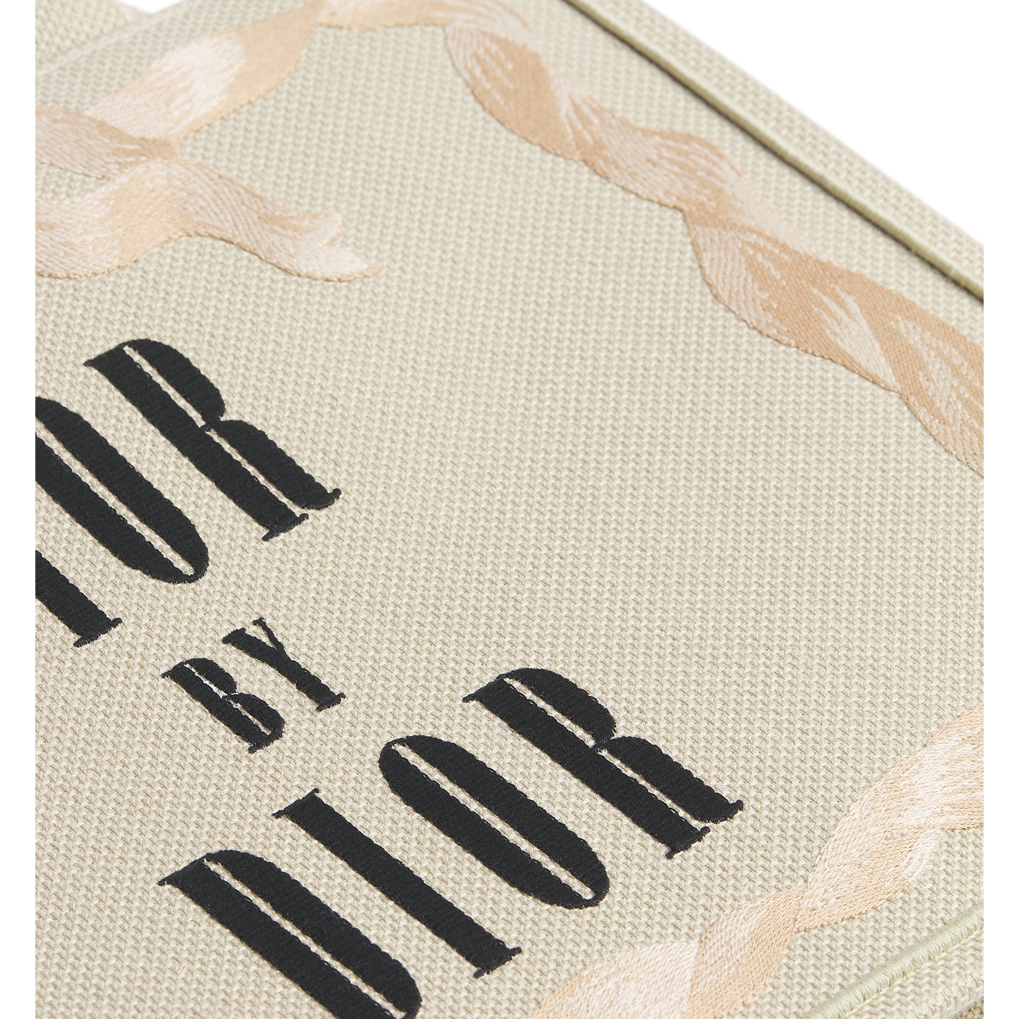 中号 Book Tote 手袋（附肩带） 米色、粉色和黑色 Book Cover 刺绣（36.5 x 26.5 x 16.5 厘米） E09