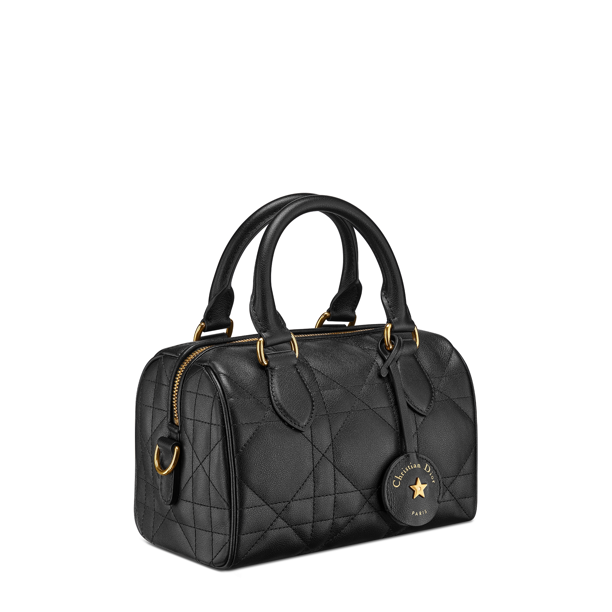 Soft Dior Groove 20 手袋 黑色牛皮革超大藤格纹 E03