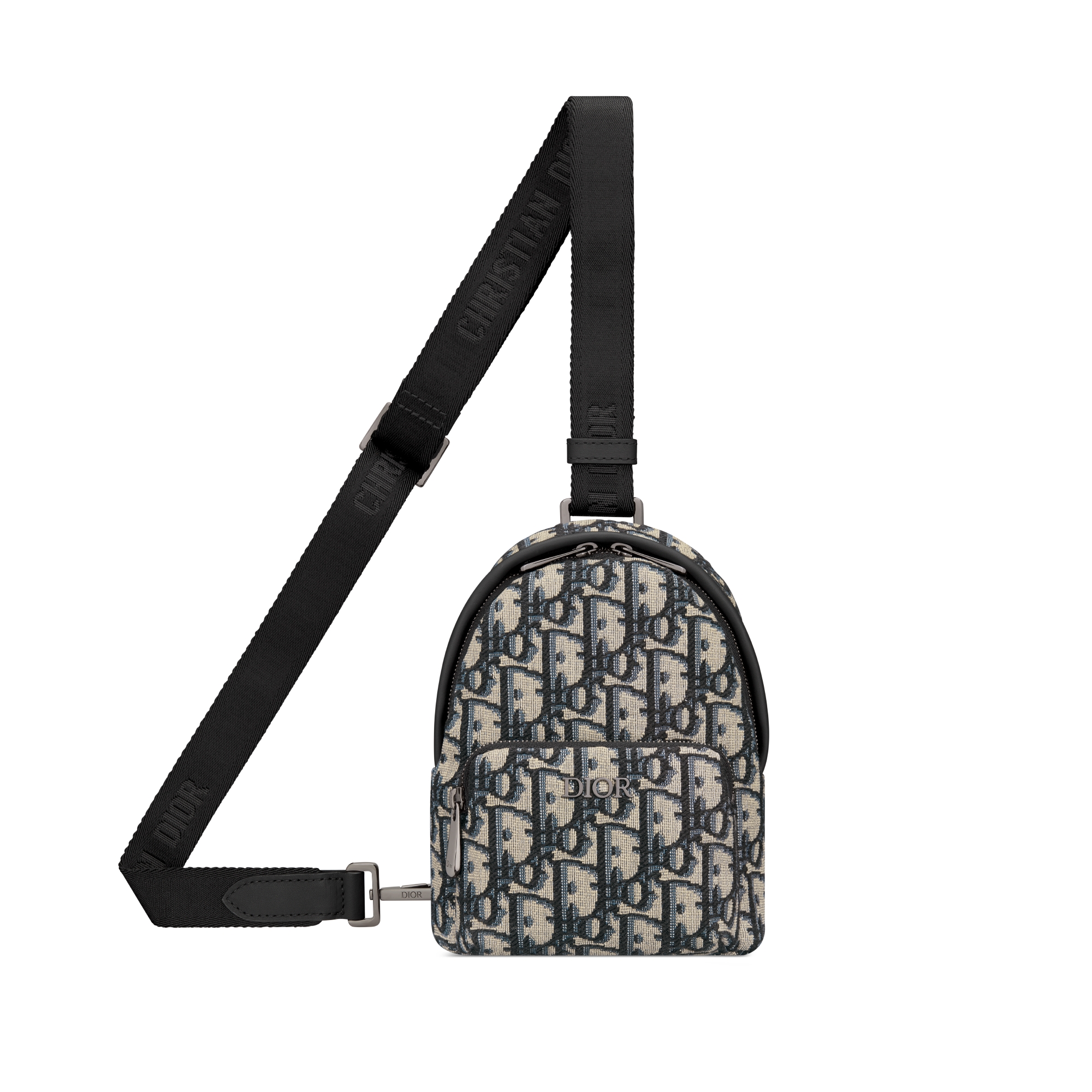 儿童微型 Rider 单肩包 米色和蓝色 Oblique 印花面料 E07