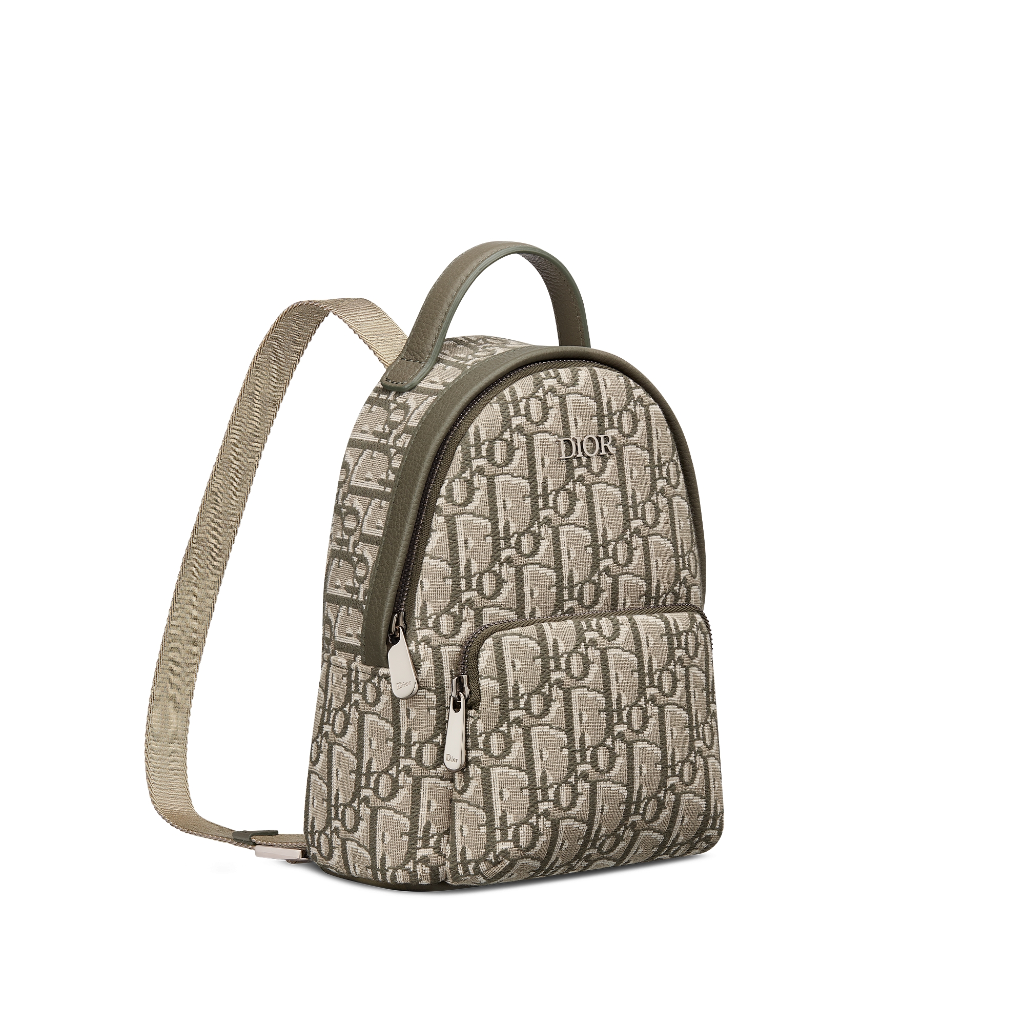 儿童迷你 Rider 双肩背包 卡其色 Oblique 印花面料 E03