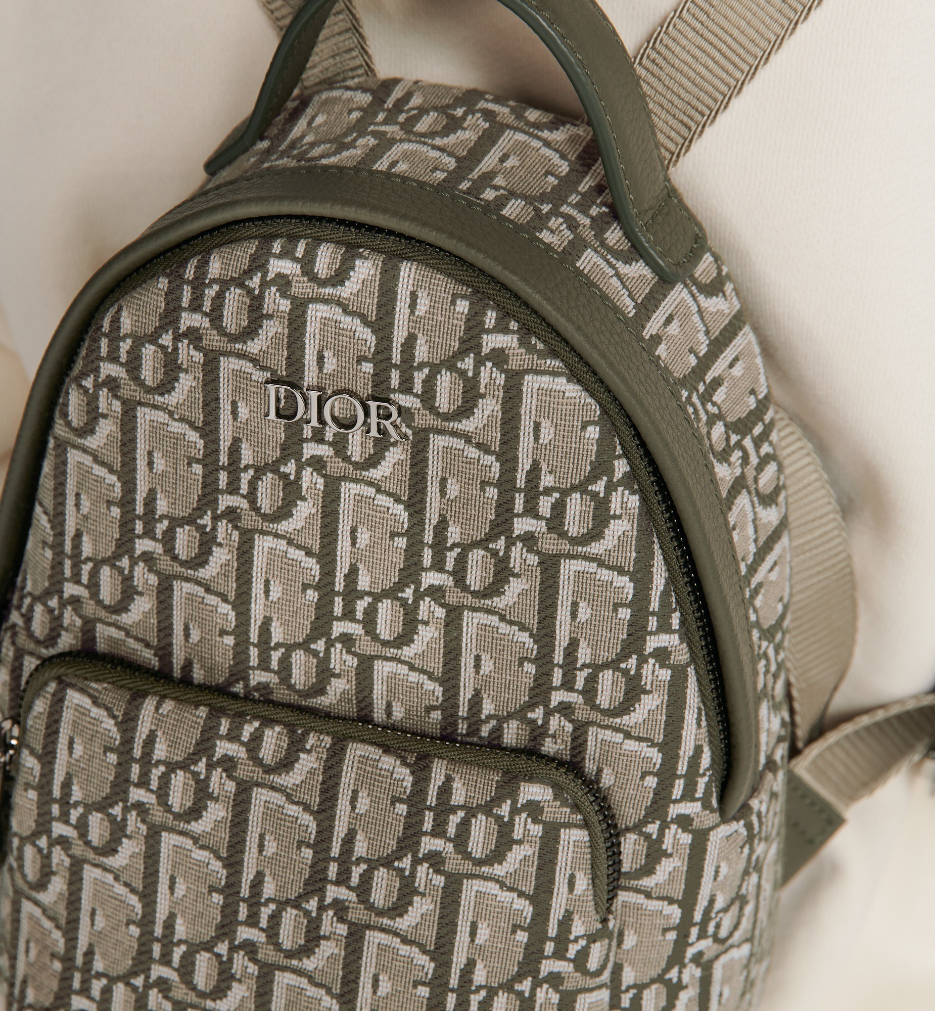 儿童迷你 Rider 双肩背包 卡其色 Oblique 印花面料 E13