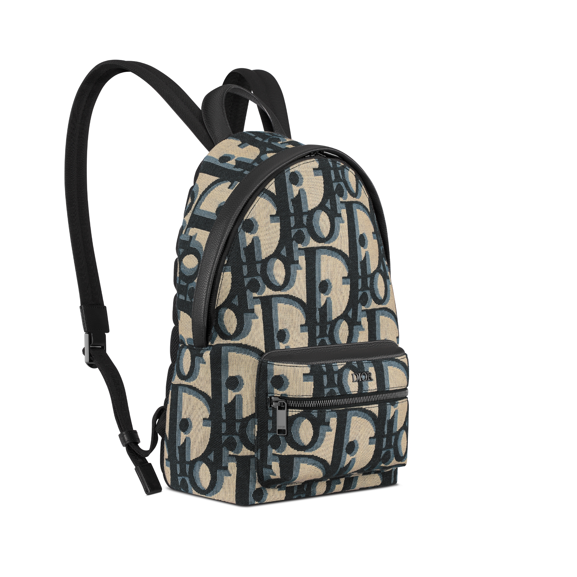 儿童 Rider 双肩背包 米色和蓝色超大 Oblique 印花提花面料 E03