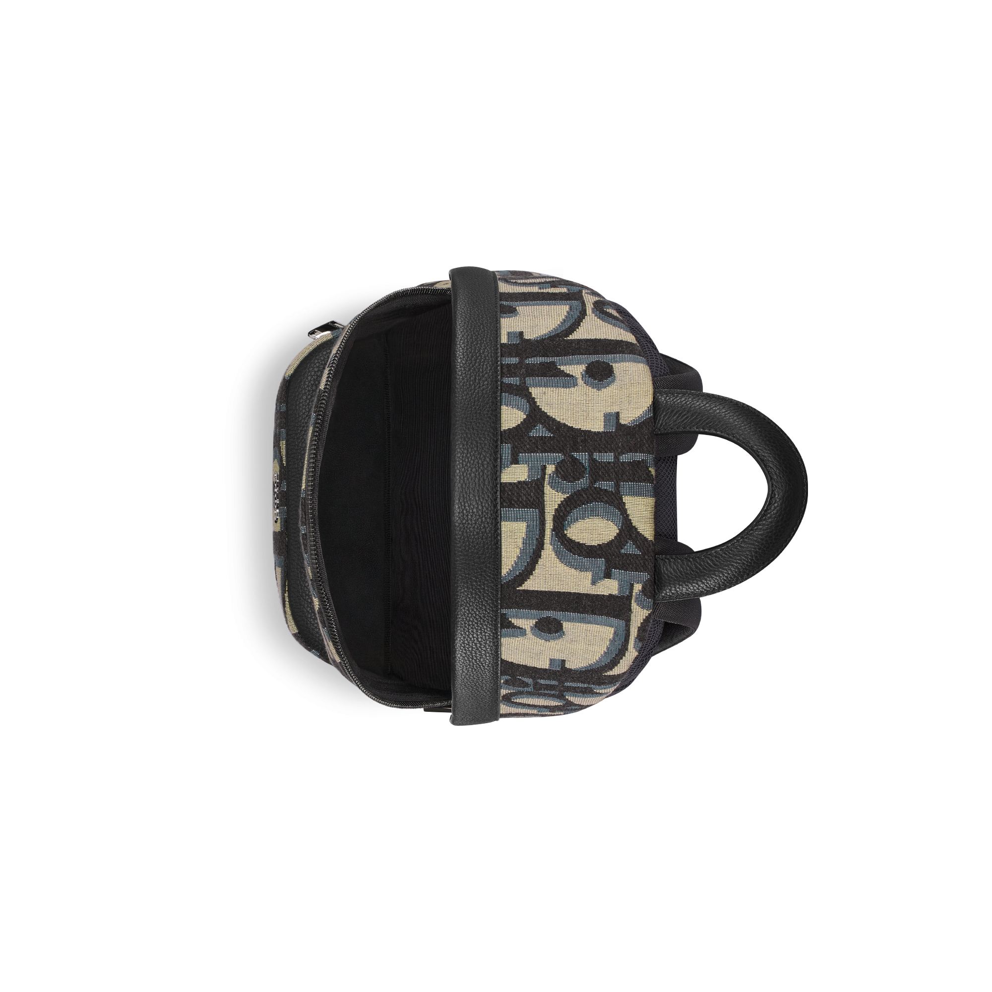 儿童 Rider 双肩背包 米色和蓝色超大 Oblique 印花提花面料 E06