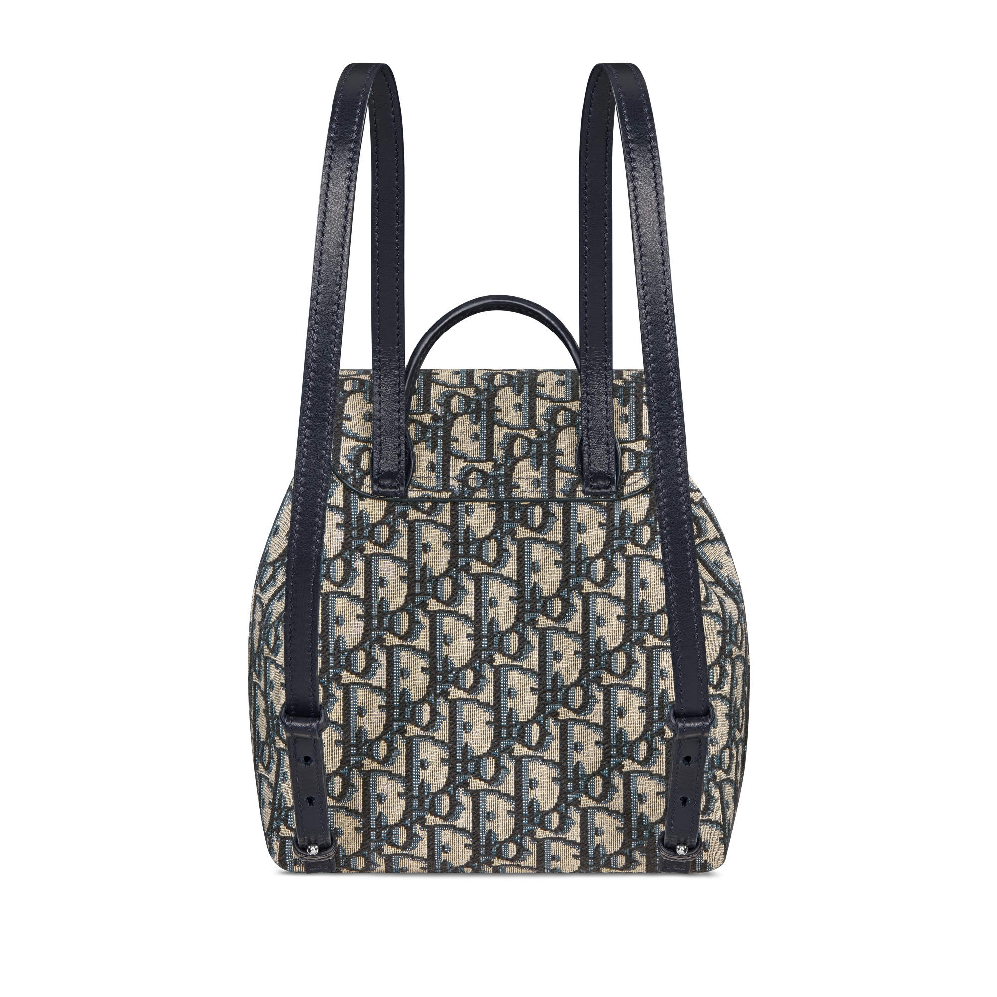 儿童双肩背包 米色和蓝色 Oblique 印花面料 E08