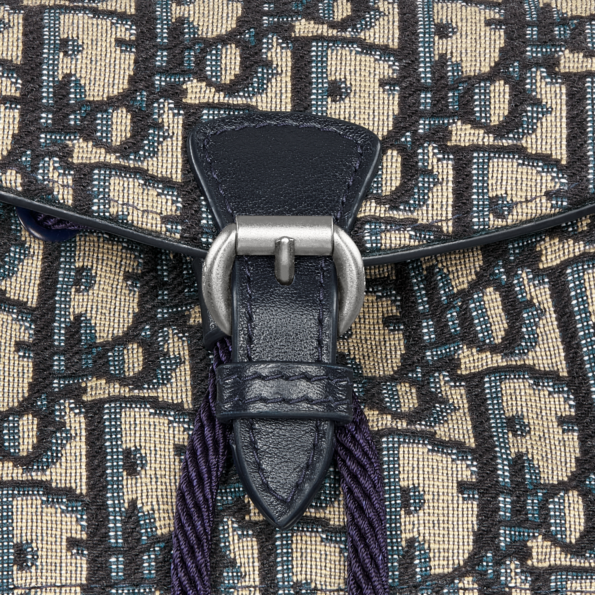 儿童双肩背包 米色和蓝色 Oblique 印花面料 E09