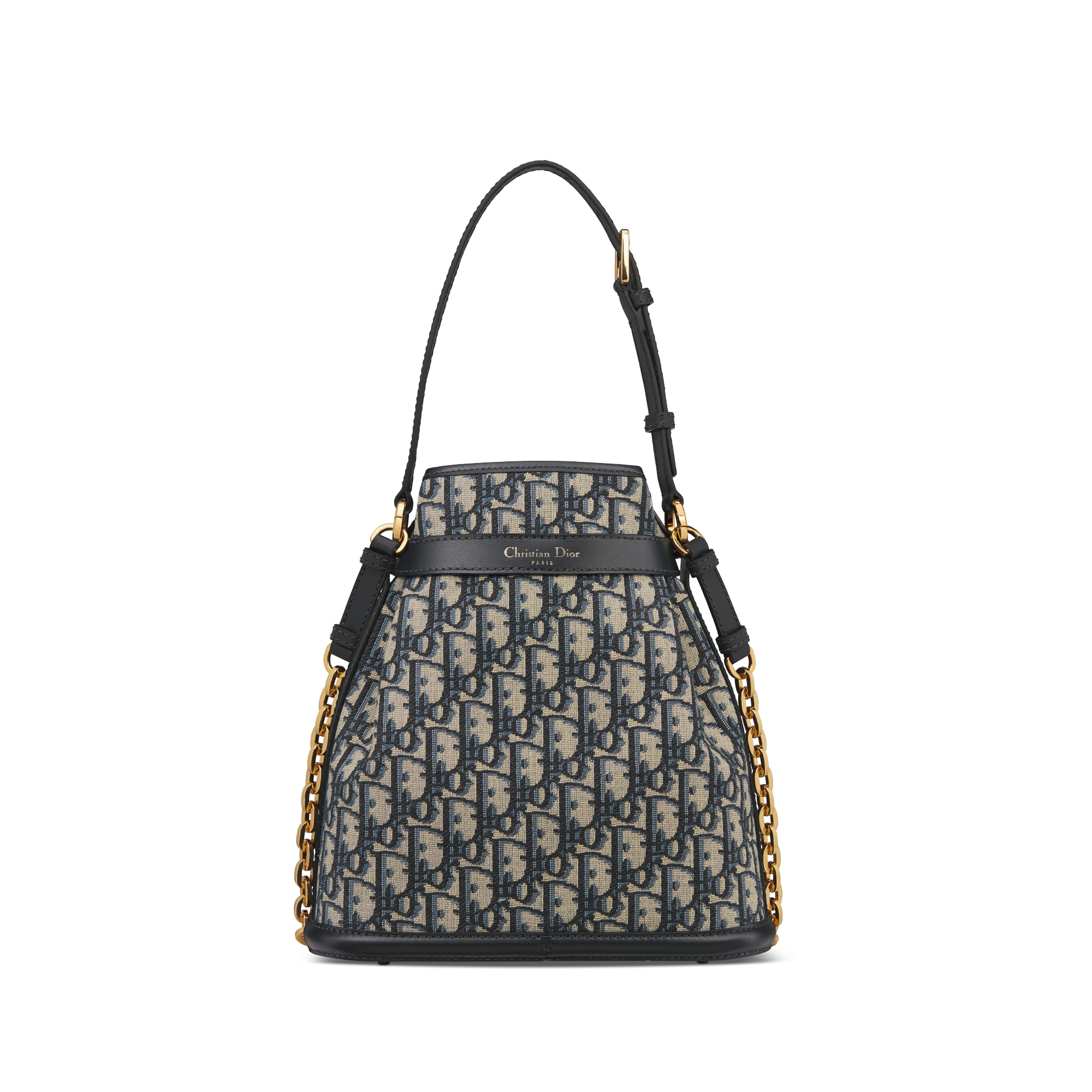 中号 C'est Dior 手袋 蓝色 Oblique 印花面料 E08