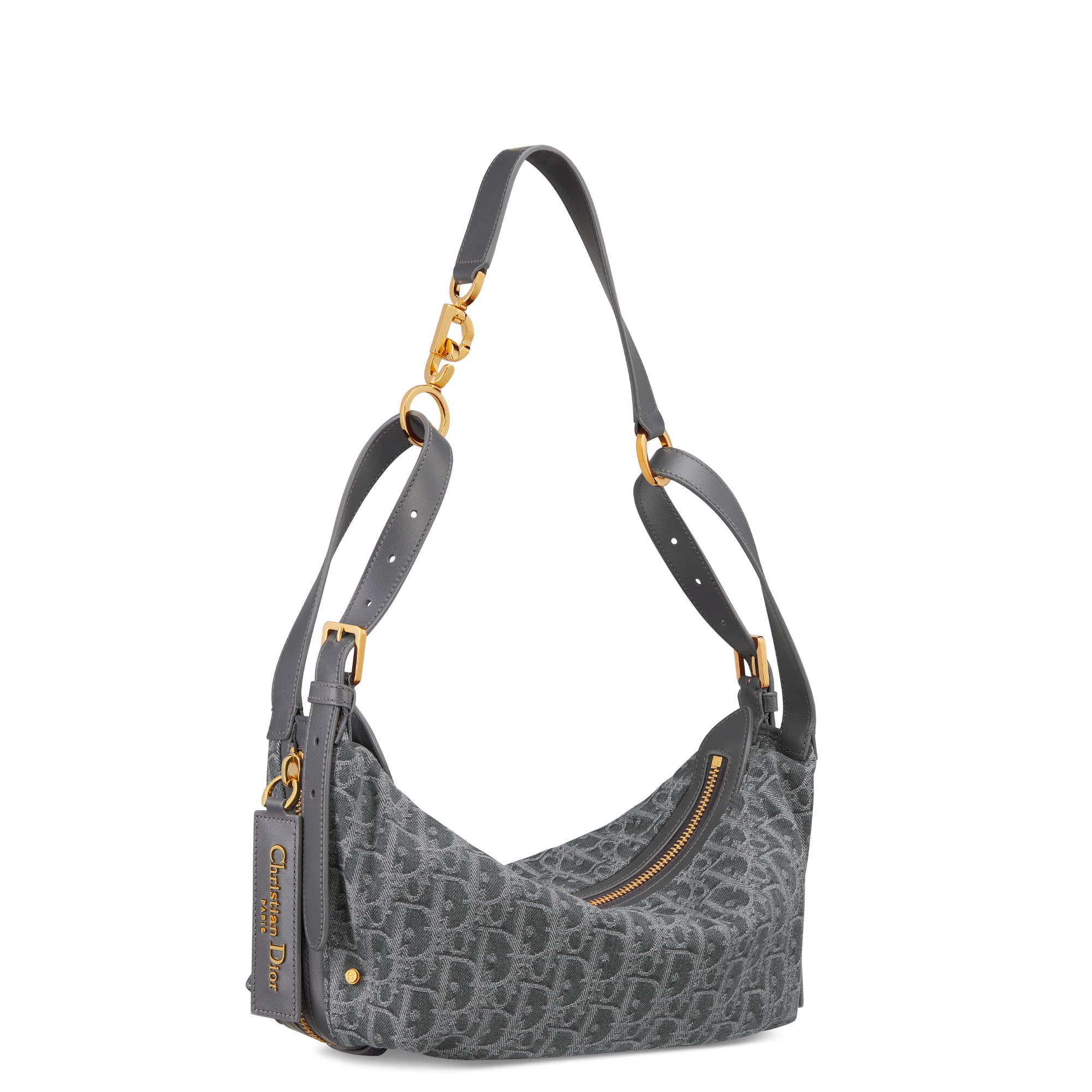 小号 D-Journey 手袋 灰色 Denim Dior Oblique 提花面料 E03