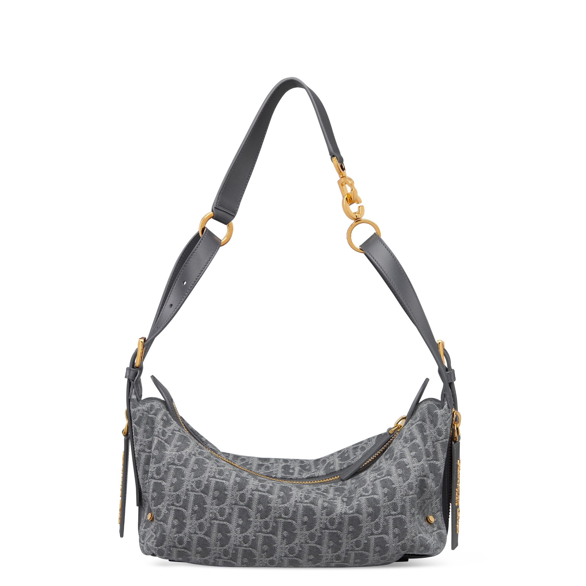 小号 D-Journey 手袋 灰色 Denim Dior Oblique 提花面料 E08