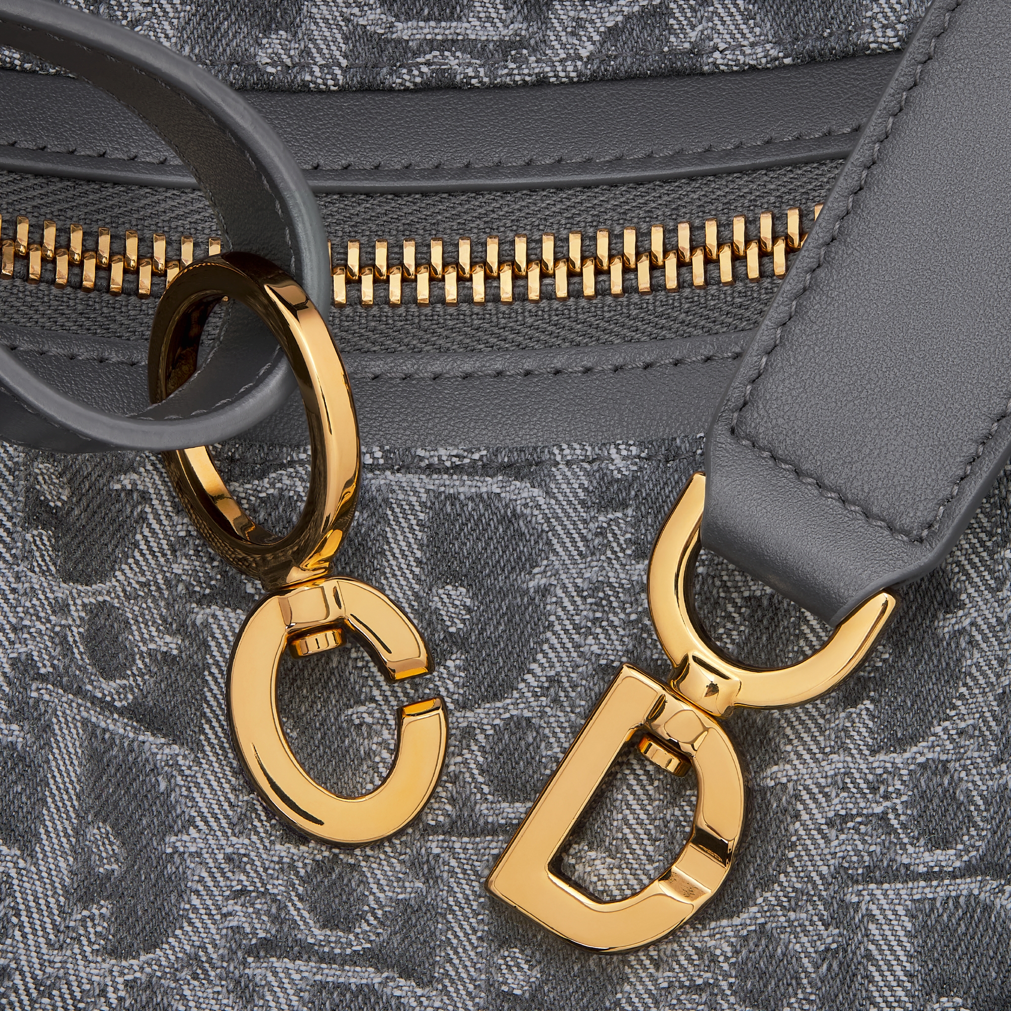 小号 D-Journey 手袋 灰色 Denim Dior Oblique 提花面料 E09