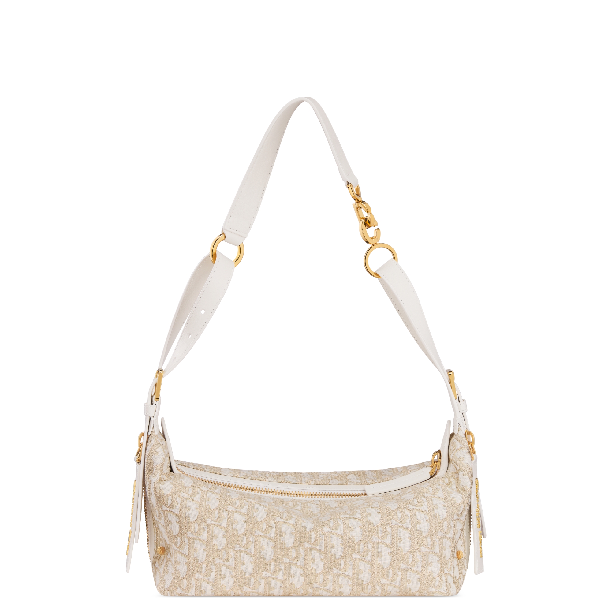 小号 D-Journey 手袋 金色调 Oblique 印花面料 E08