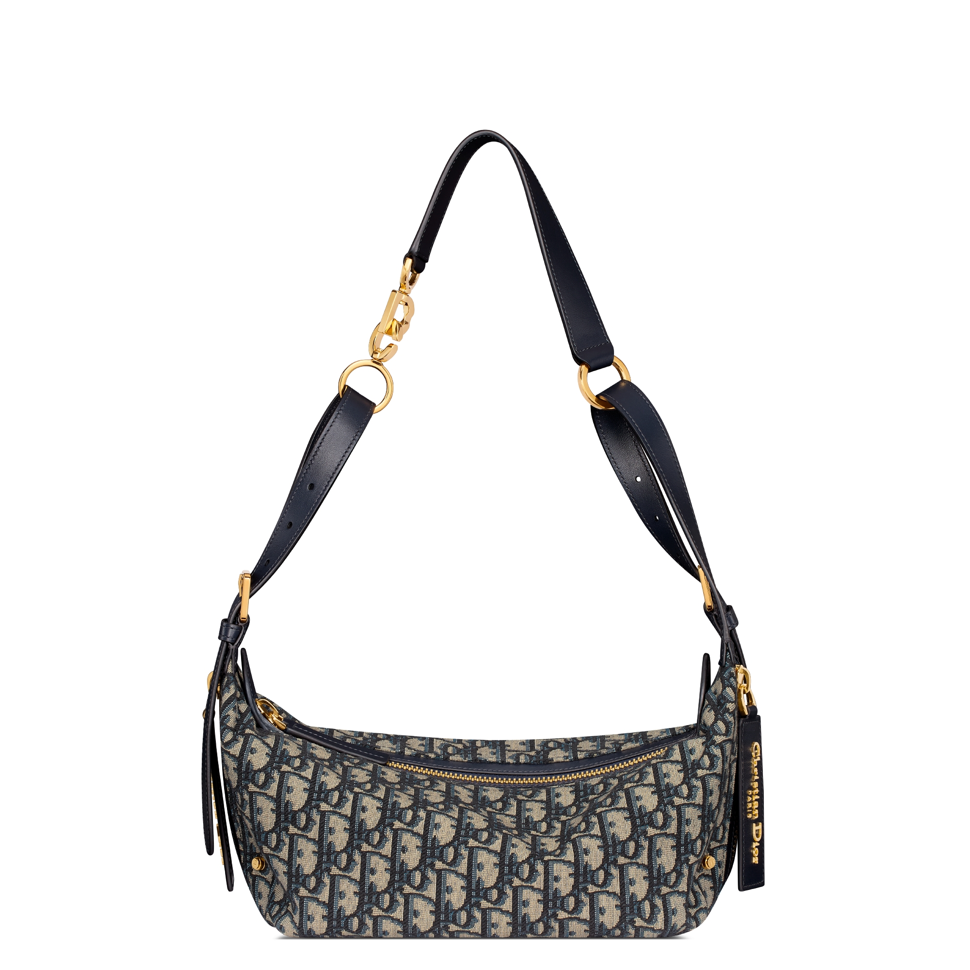 小号 D-Journey 手袋 蓝色 Oblique 印花面料 E01