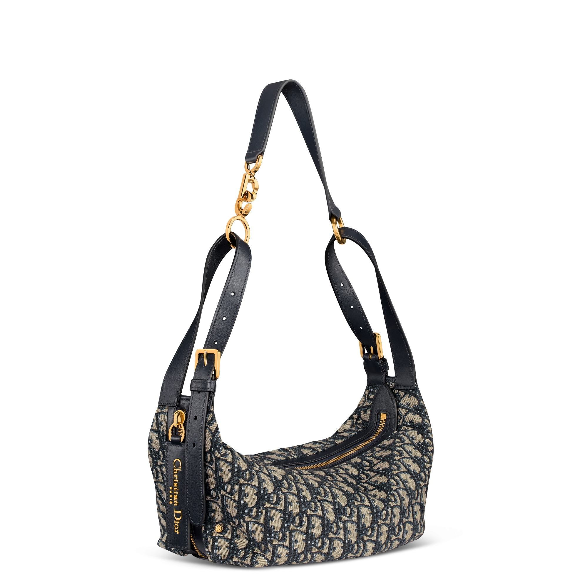 小号 D-Journey 手袋 蓝色 Oblique 印花面料 E03