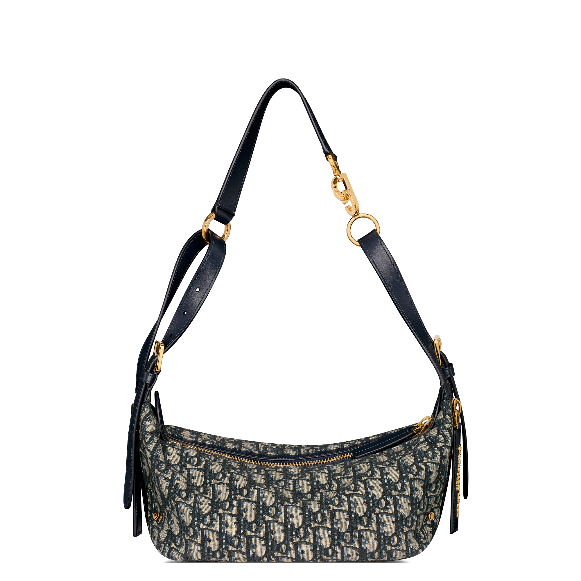 小号 D-Journey 手袋 蓝色 Oblique 印花面料 E08