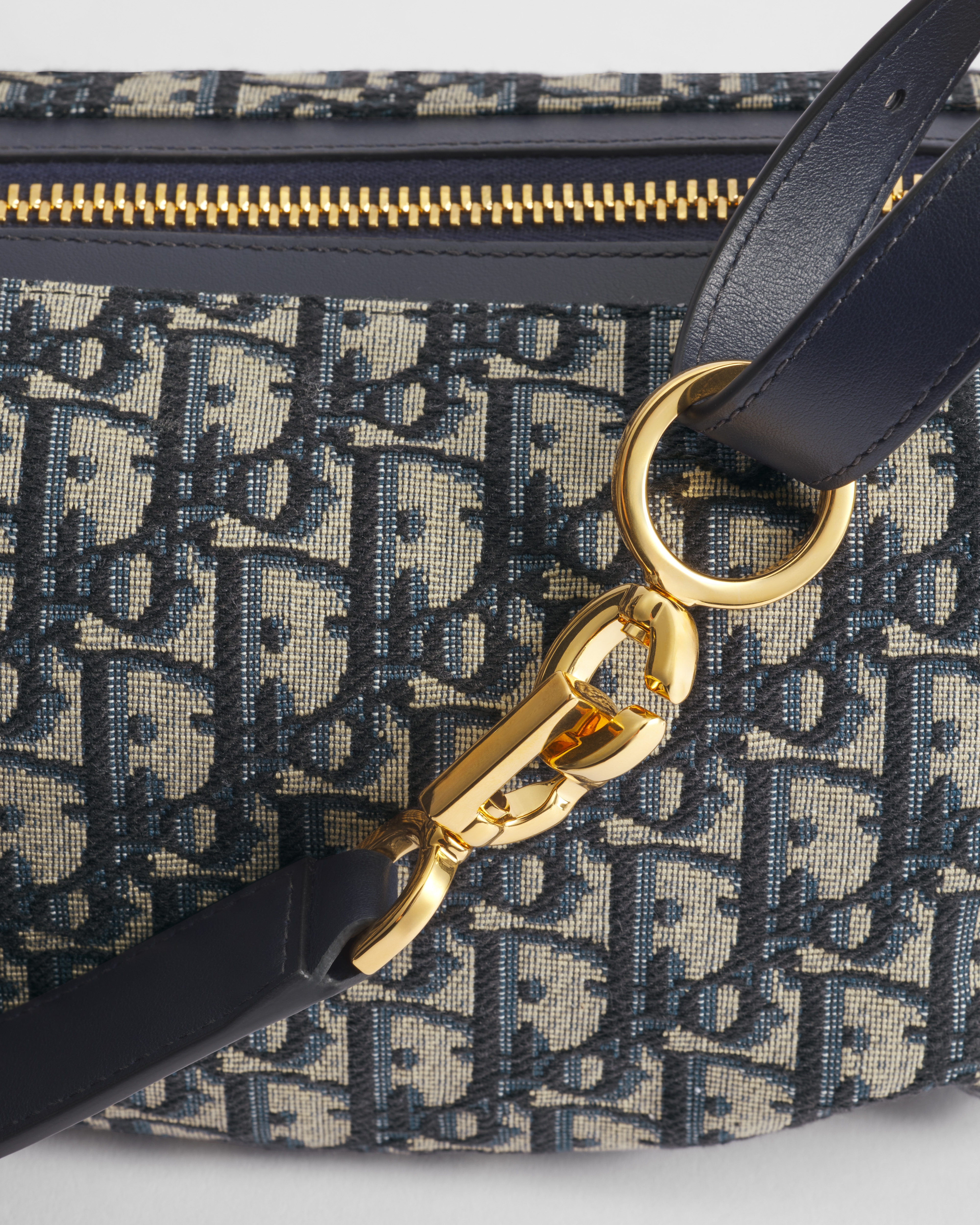 小号 D-Journey 手袋 蓝色 Oblique 印花面料 E09