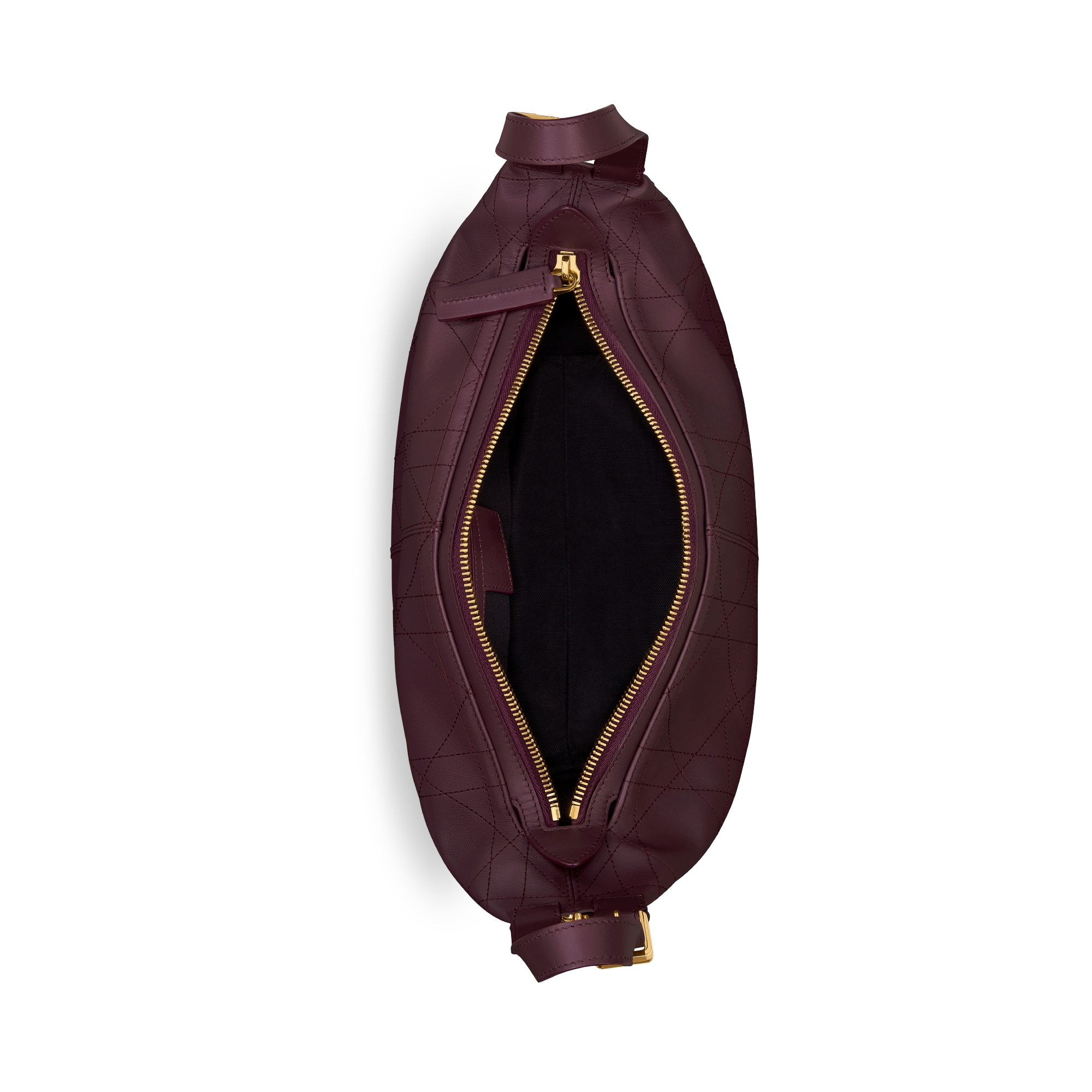 中号 D-Journey 手袋 梅红色复古光滑牛皮革扁平超大藤格纹 E06