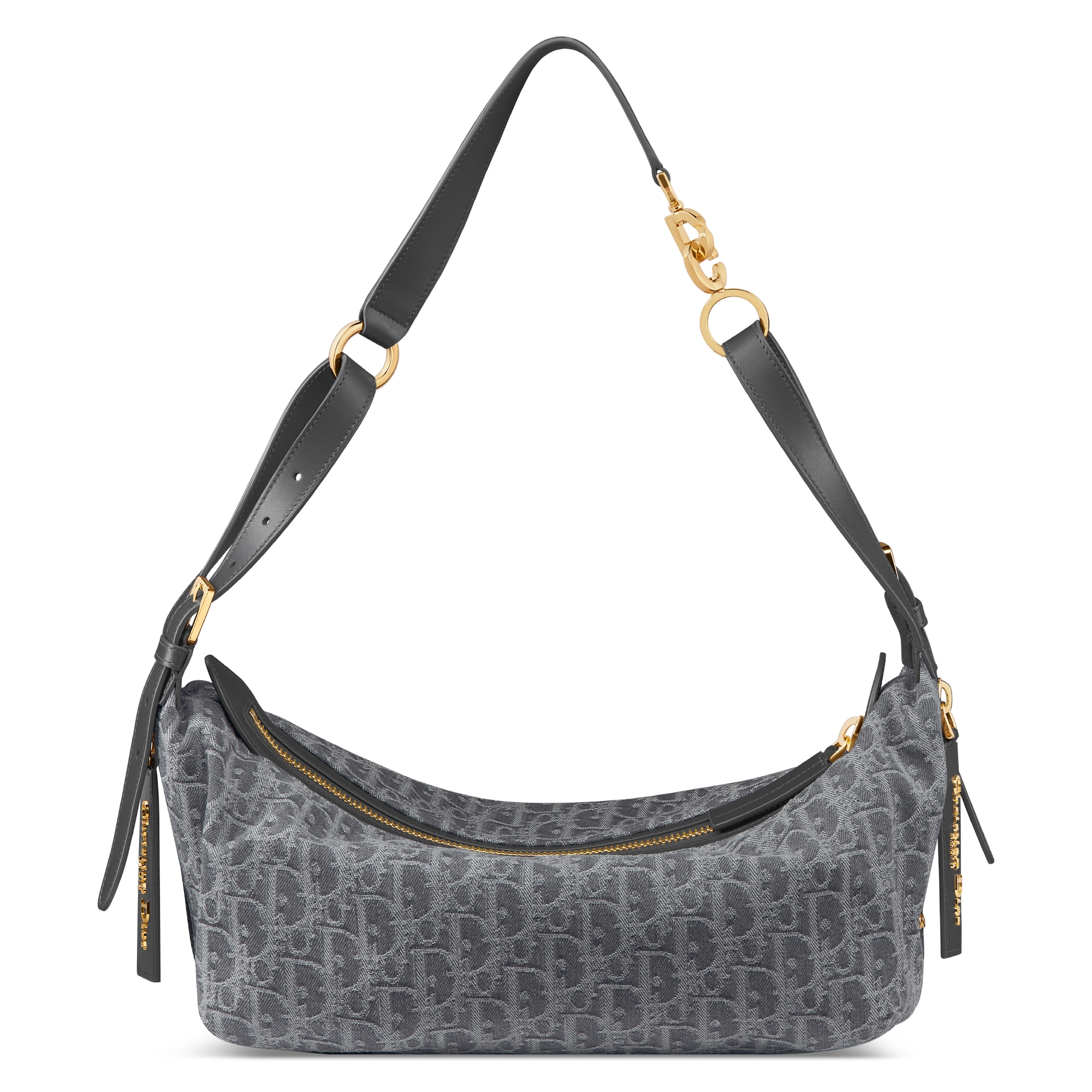 中号 D-Journey 手袋 灰色 Denim Dior Oblique 提花面料 E08