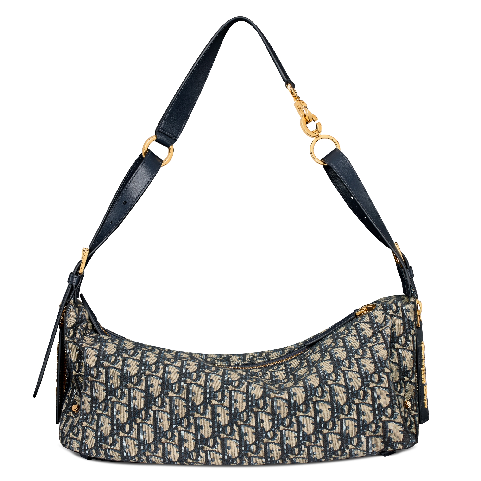 中号 D-Journey 手袋 蓝色 Oblique 印花面料 E08