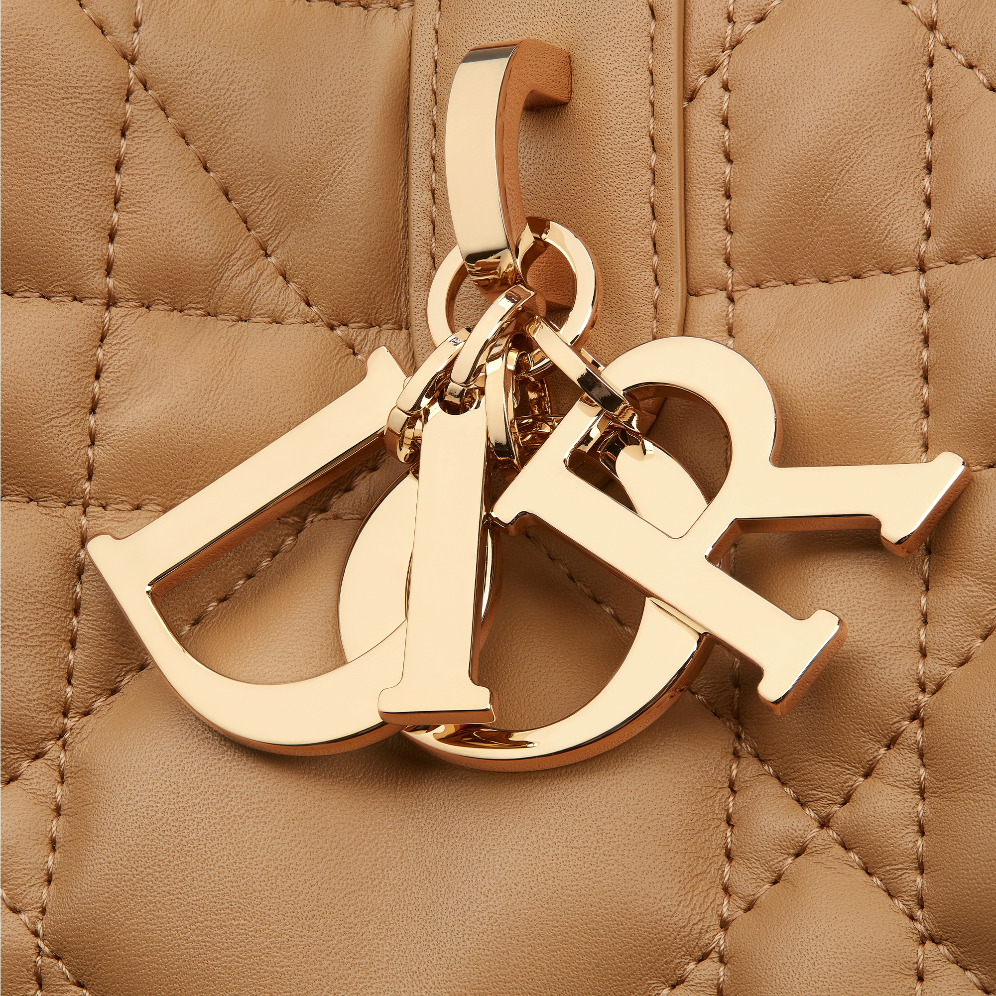 中号 Dior Toujours 手袋 古铜色牛皮革超大藤格纹 E09