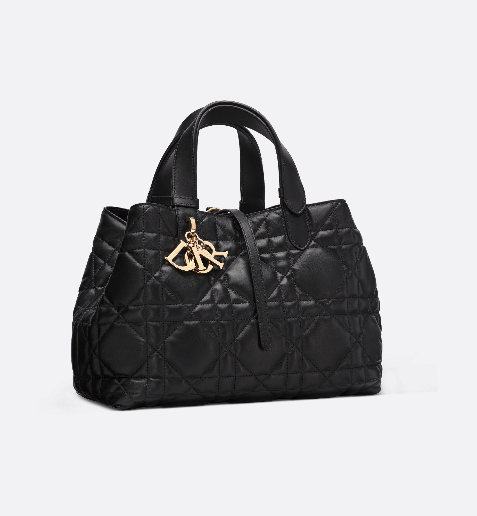 中号Dior Toujours 手袋黑色牛皮革超大藤格纹| DIOR 中号Dior Toujours 手袋黑色牛皮革超大藤格纹| DIOR