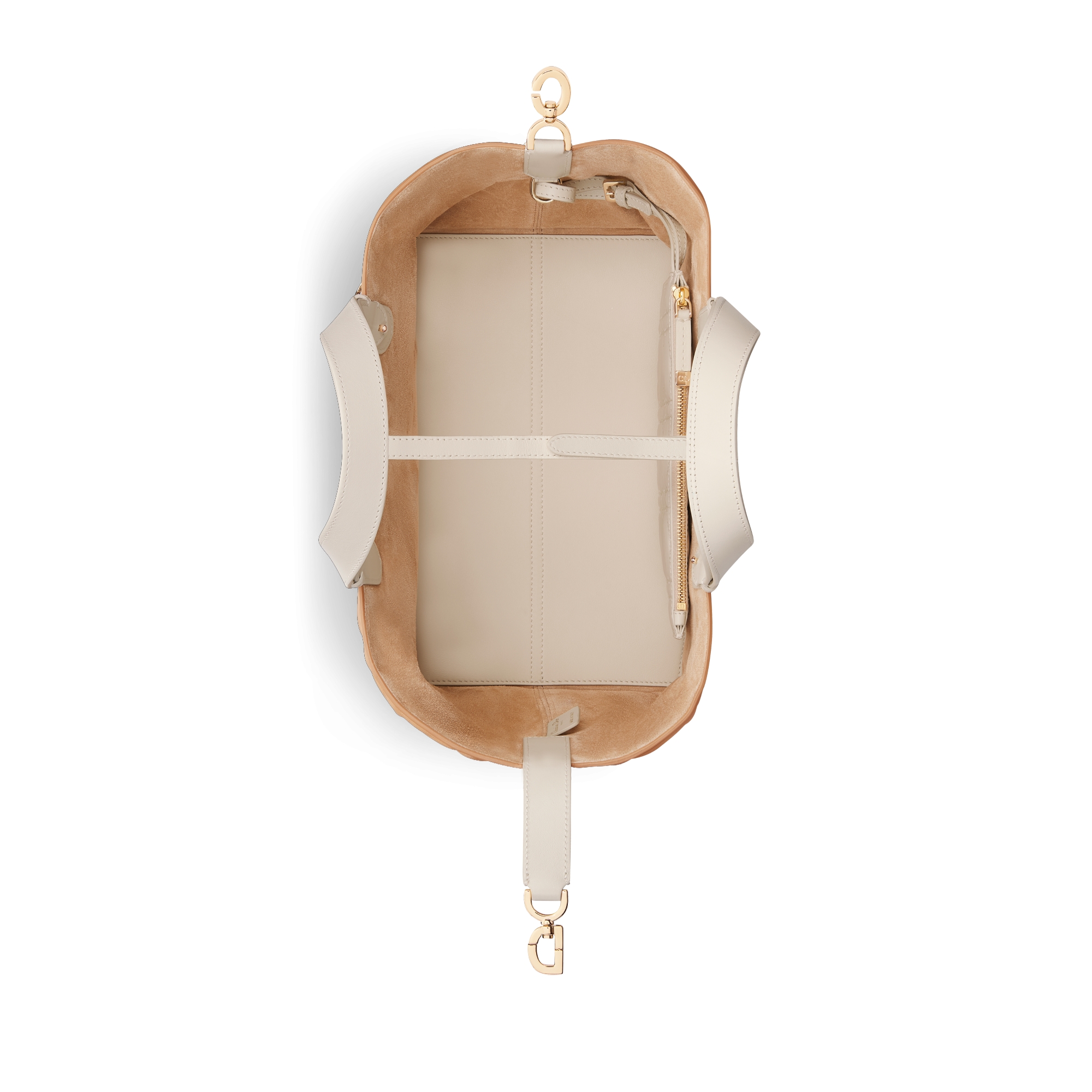 中号 Dior Toujours 手袋 饼干色和米棕色牛皮革超大藤格纹 E06