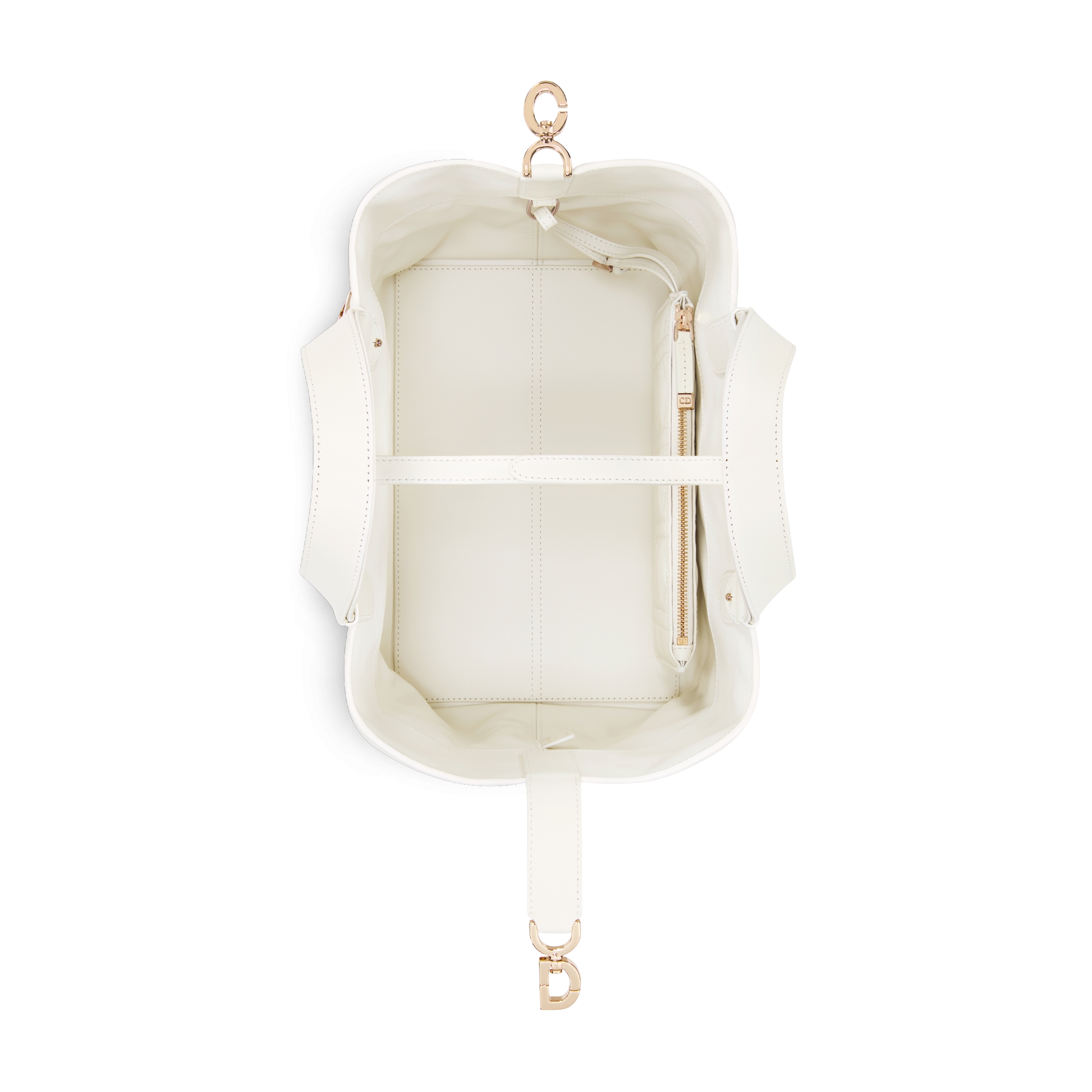 中号 Dior Toujours 手袋 奶白色牛皮革超大藤格纹 E06