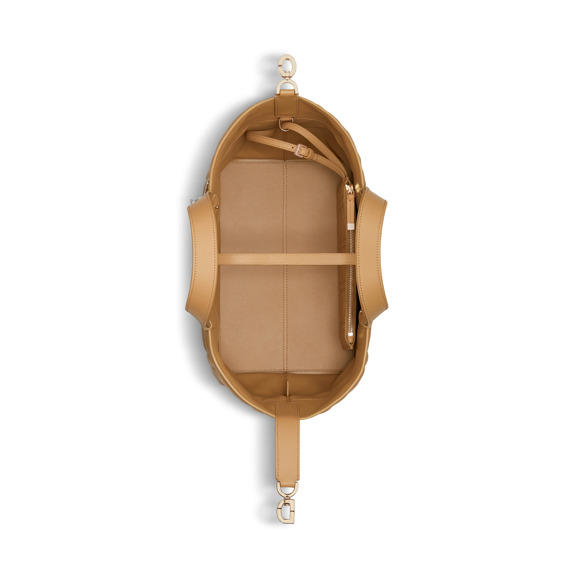 中号 Dior Toujours 手袋 浅金色调牛皮革超大藤格纹 E06