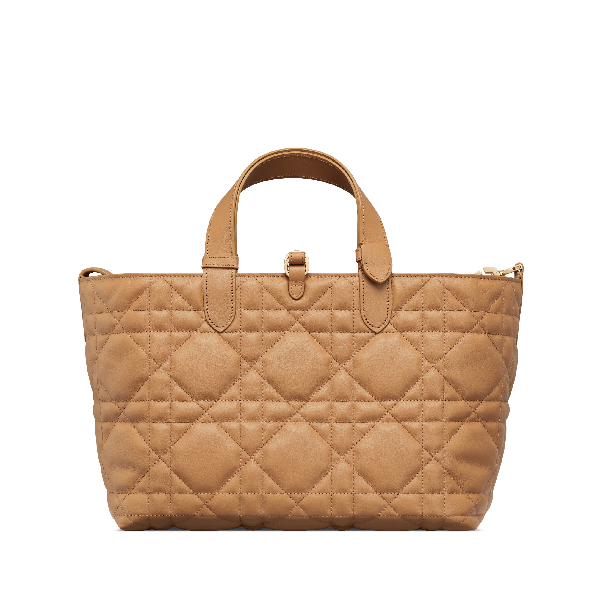 中号 Dior Toujours 手袋 浅金色调牛皮革超大藤格纹 E08