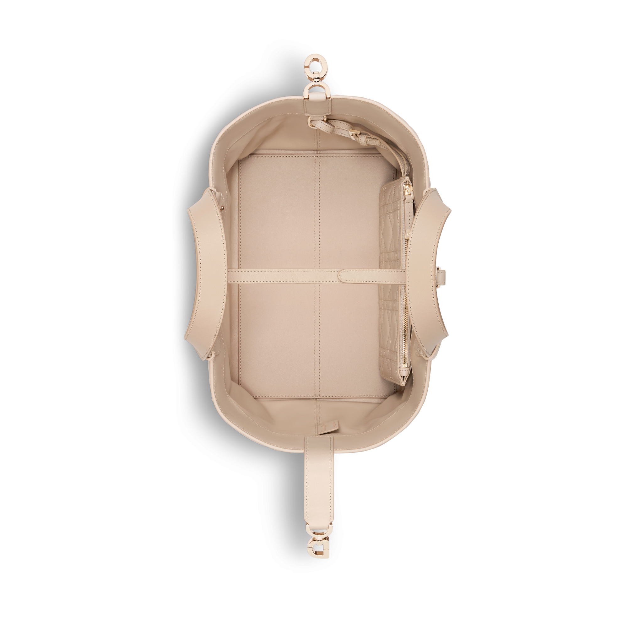 中号 Dior Toujours 手袋 胭脂米色牛皮革超大藤格纹 E06