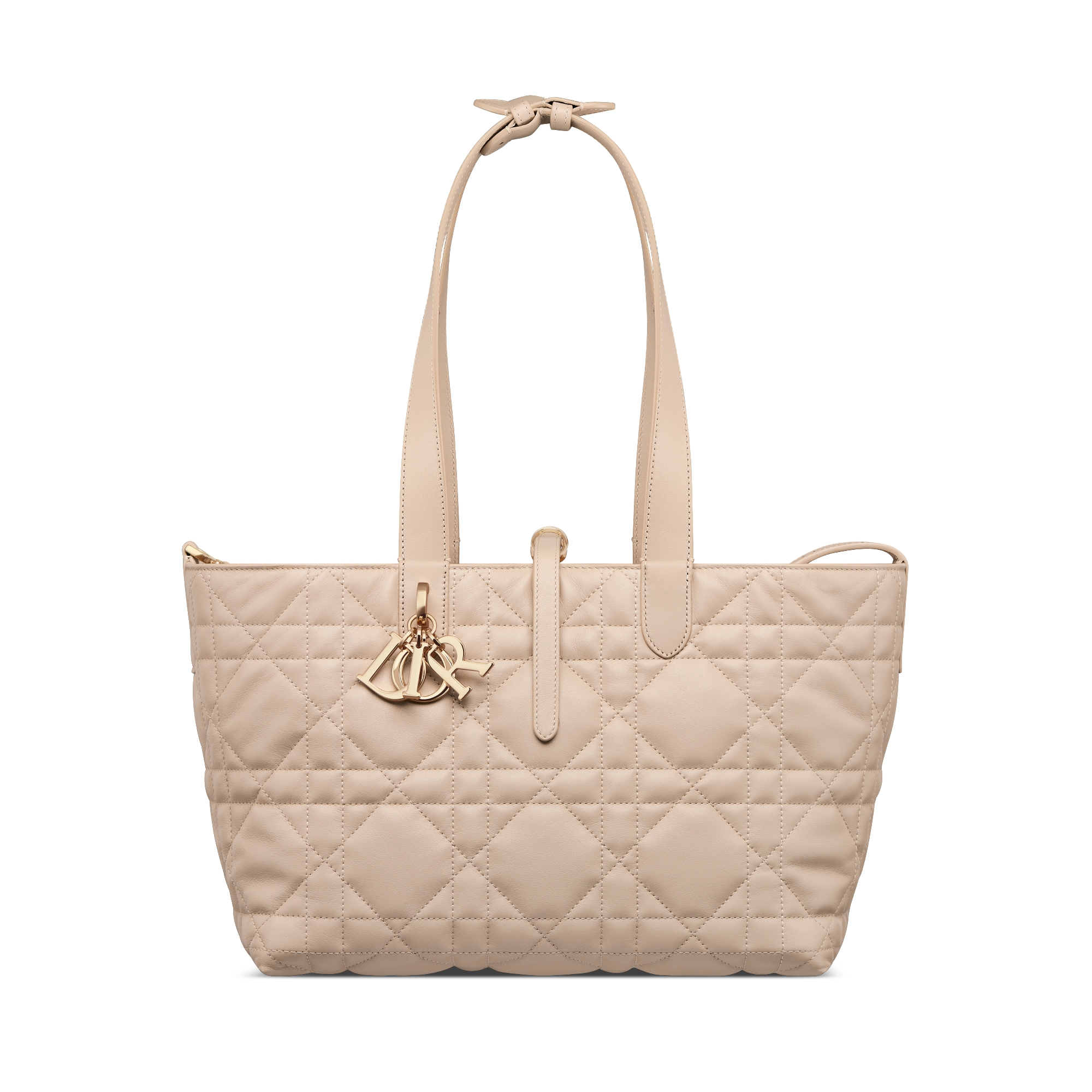 中号 Dior Toujours 手袋 胭脂米色牛皮革超大藤格纹 E07