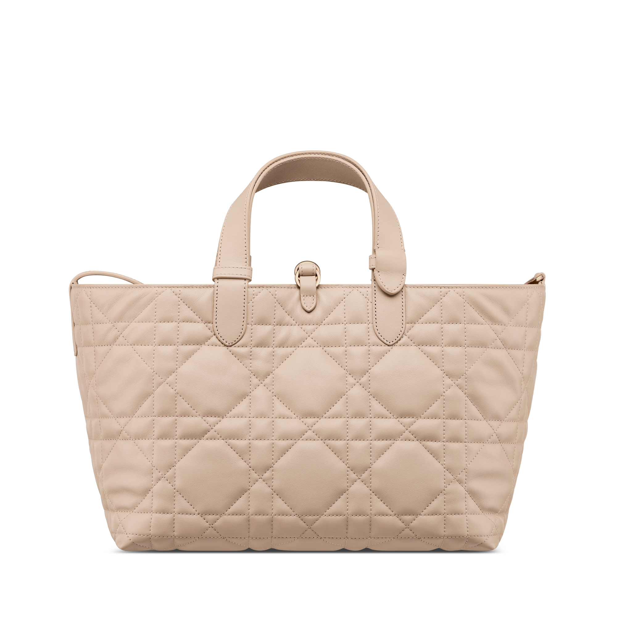 中号 Dior Toujours 手袋 胭脂米色牛皮革超大藤格纹 E08