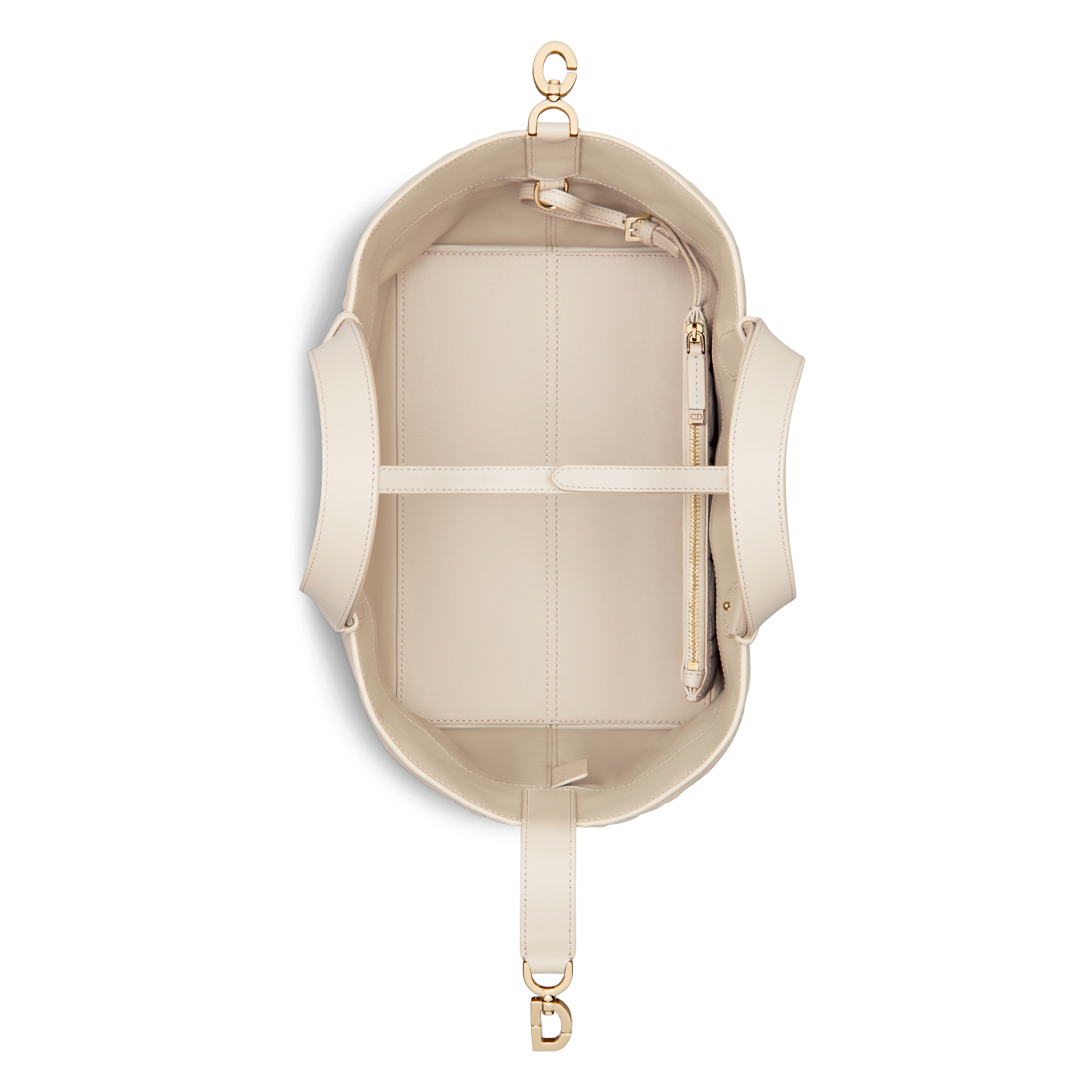 中号 Dior Toujours 手袋 浅饼干色牛皮革超大藤格纹 E06