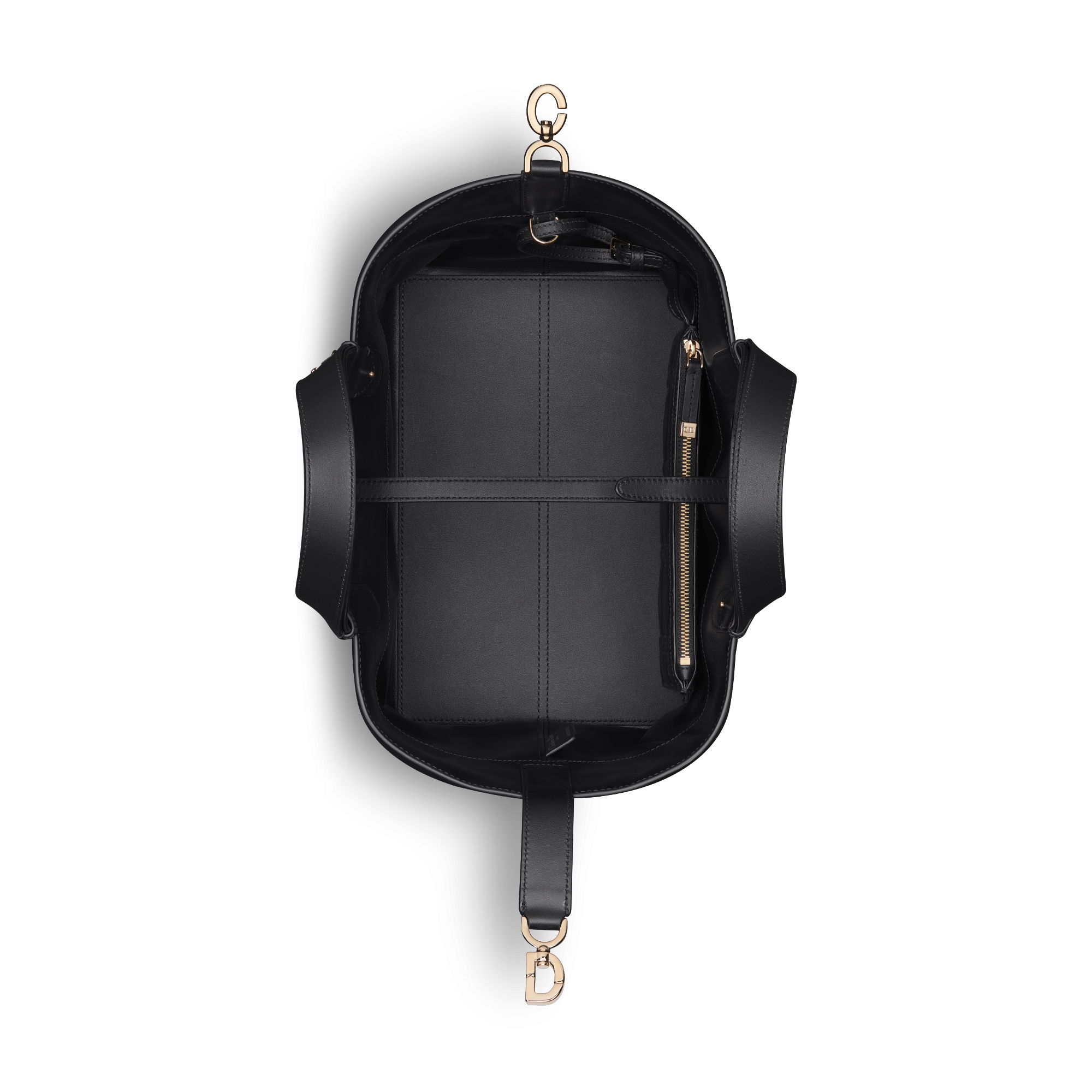 中号 Dior Toujours 手袋 黑色牛皮革超大藤格纹 E06