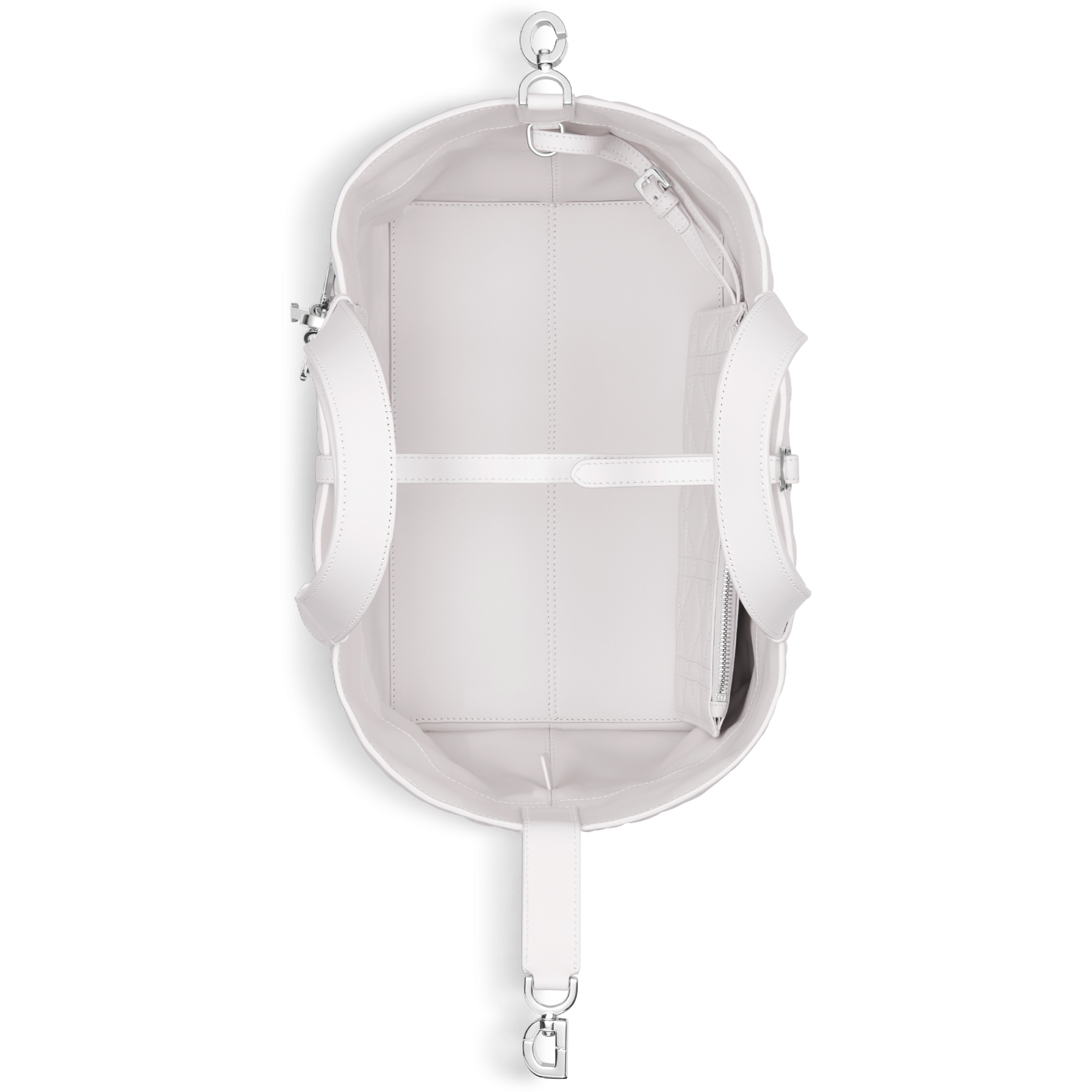 中号 Dior Toujours 手袋 柔灰色牛皮革超大藤格纹 E06