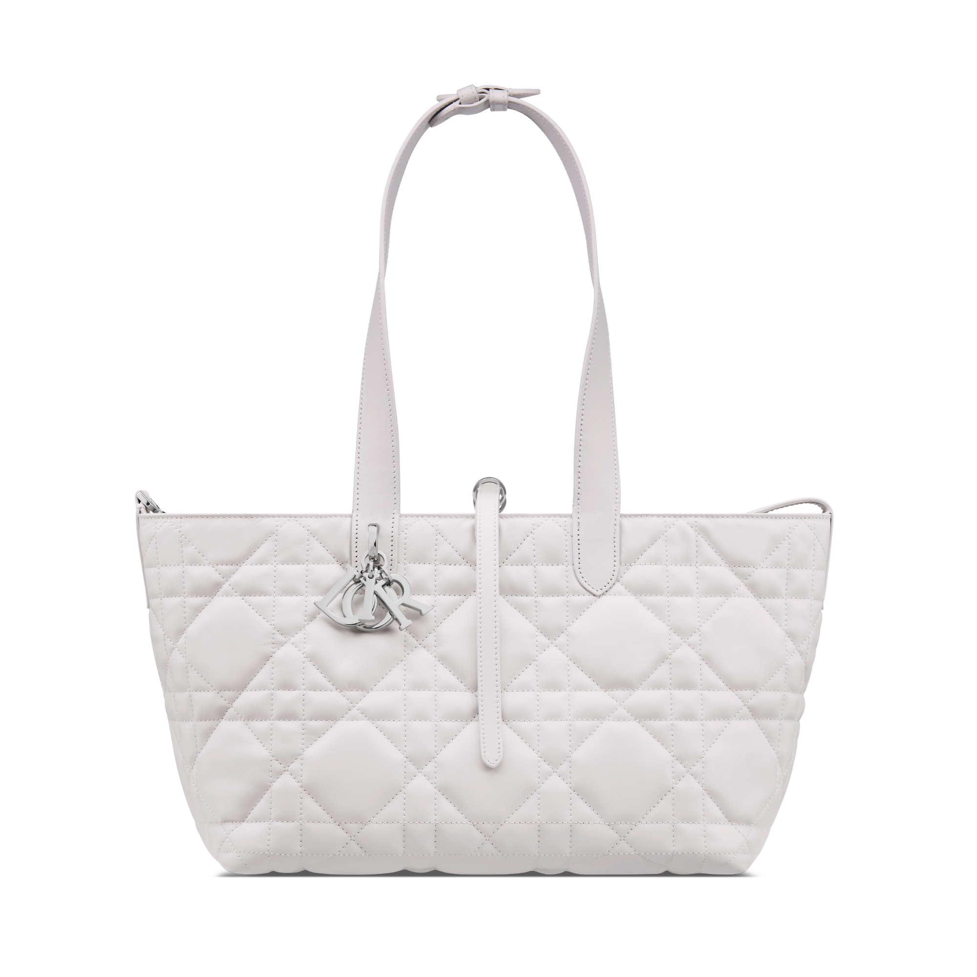 中号 Dior Toujours 手袋 柔灰色牛皮革超大藤格纹 E07