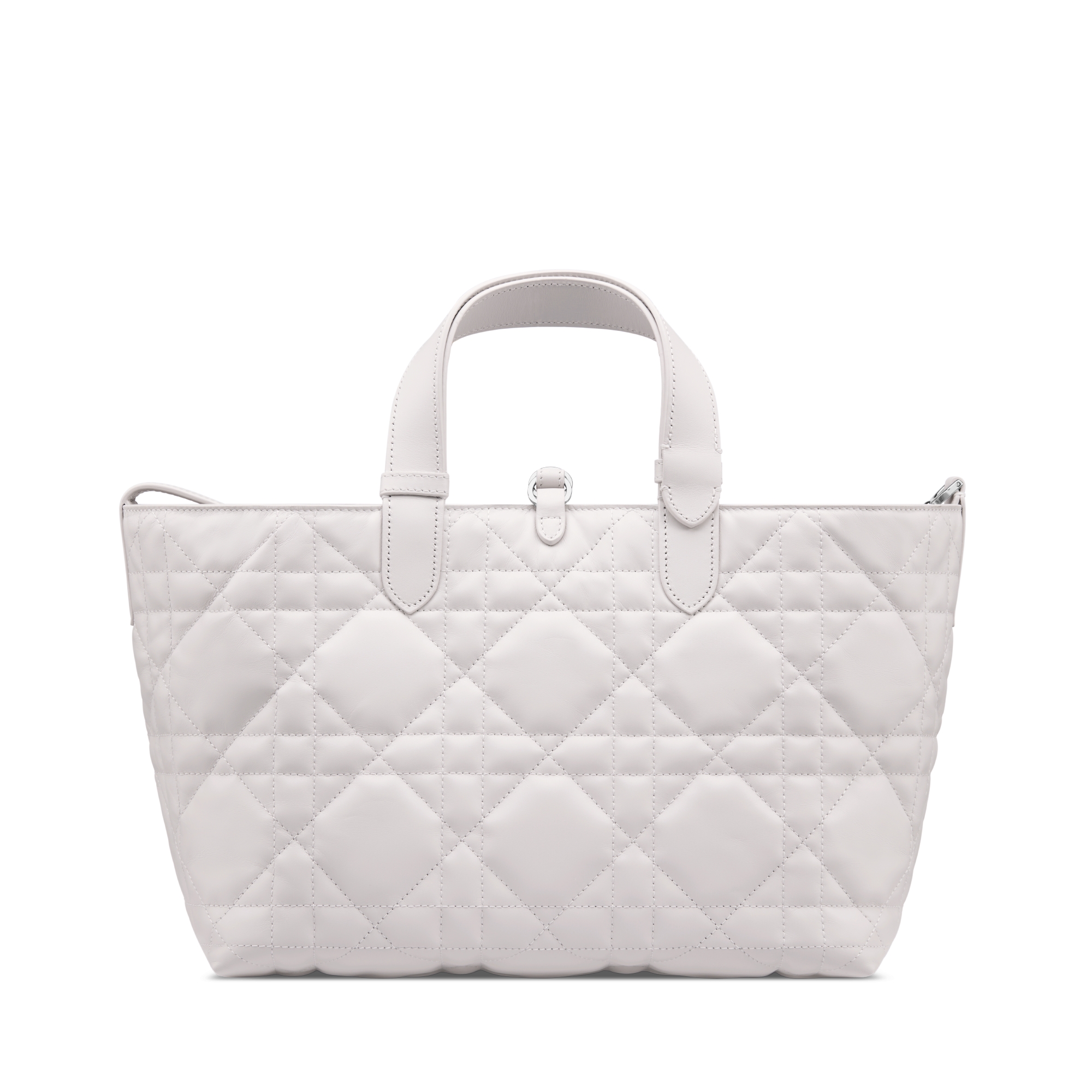 中号 Dior Toujours 手袋 柔灰色牛皮革超大藤格纹 E08