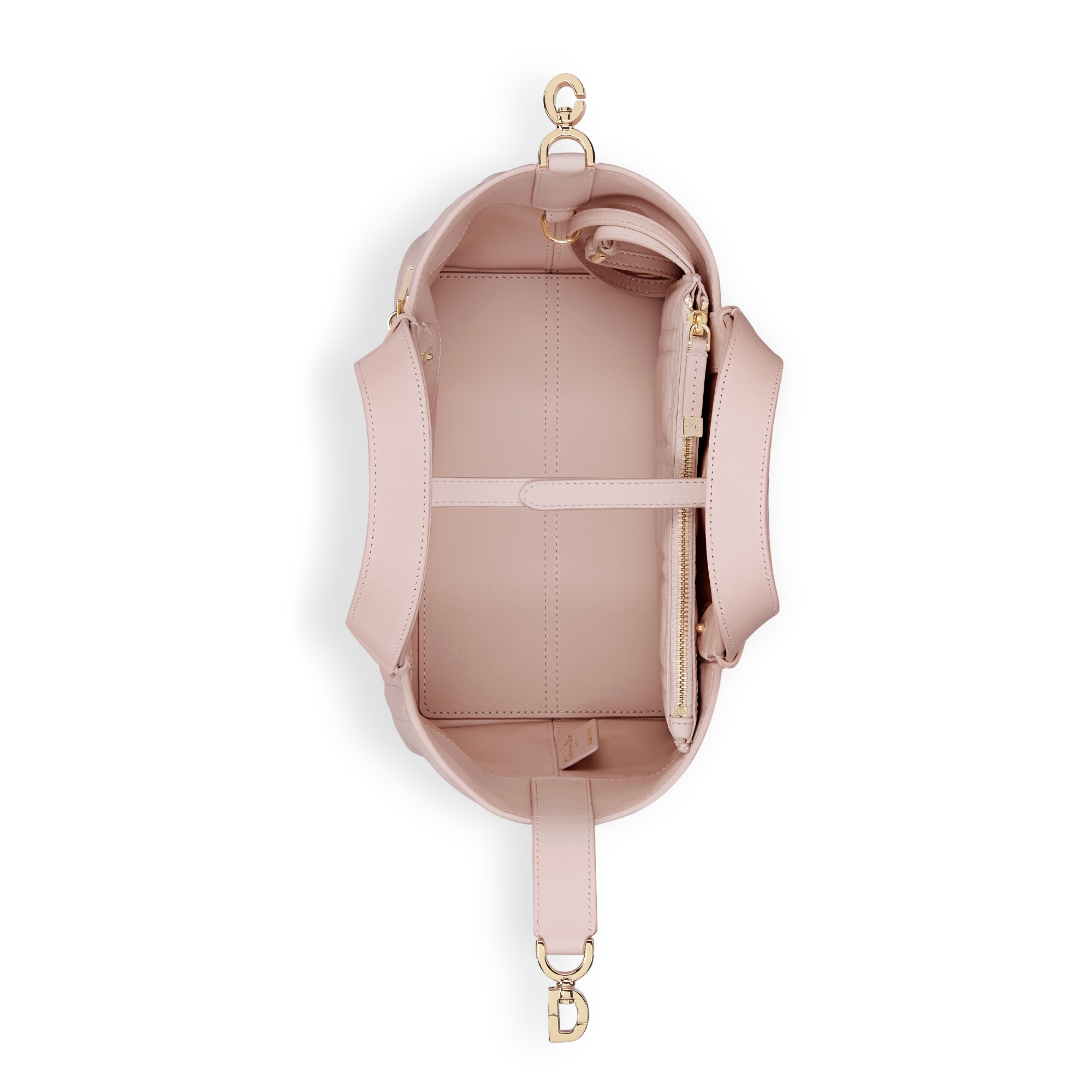 小号 Dior Toujours 手袋 胭脂粉色牛皮革超大藤格纹 E06