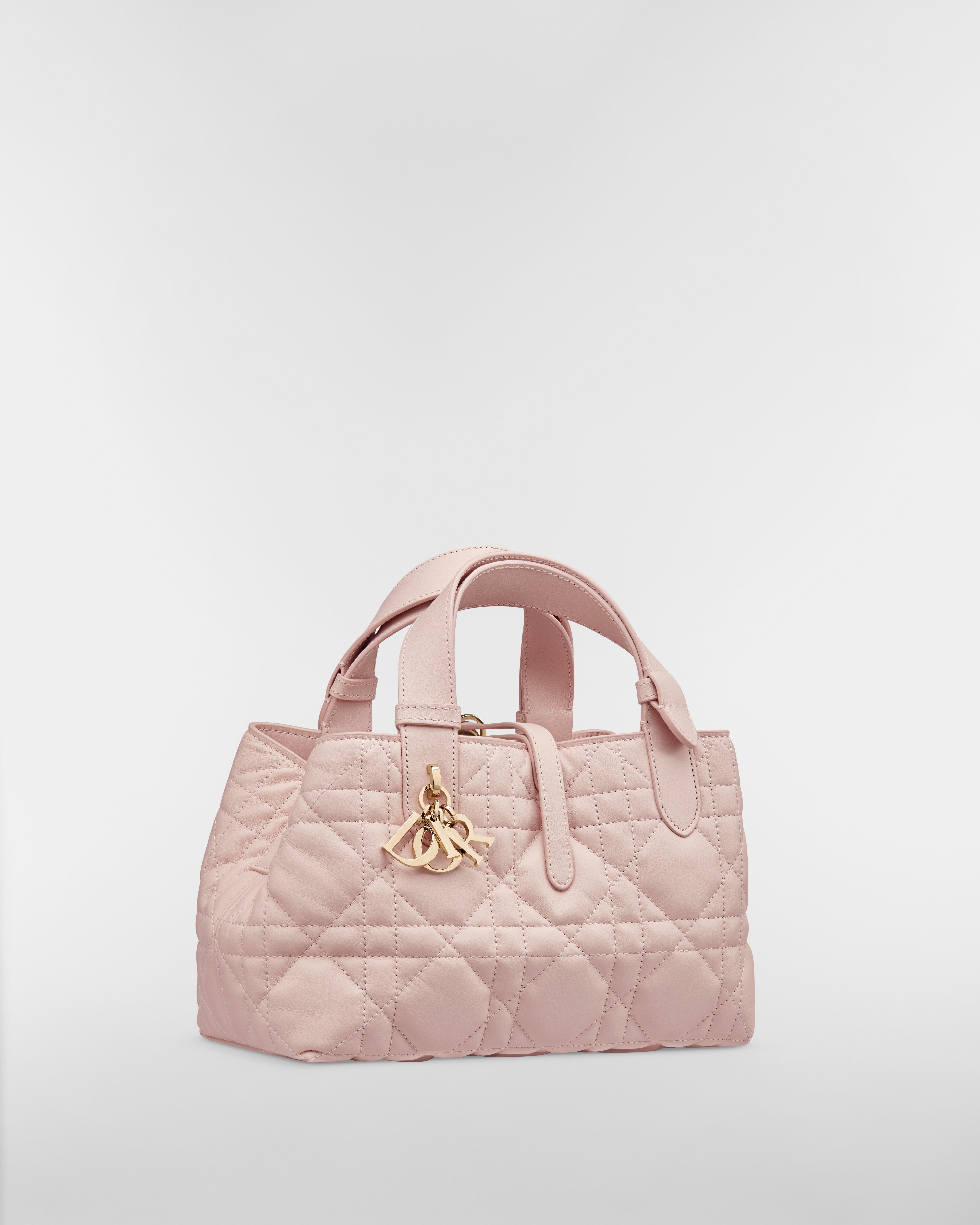 小号 Dior Toujours 手袋 胭脂粉色牛皮革超大藤格纹 E03