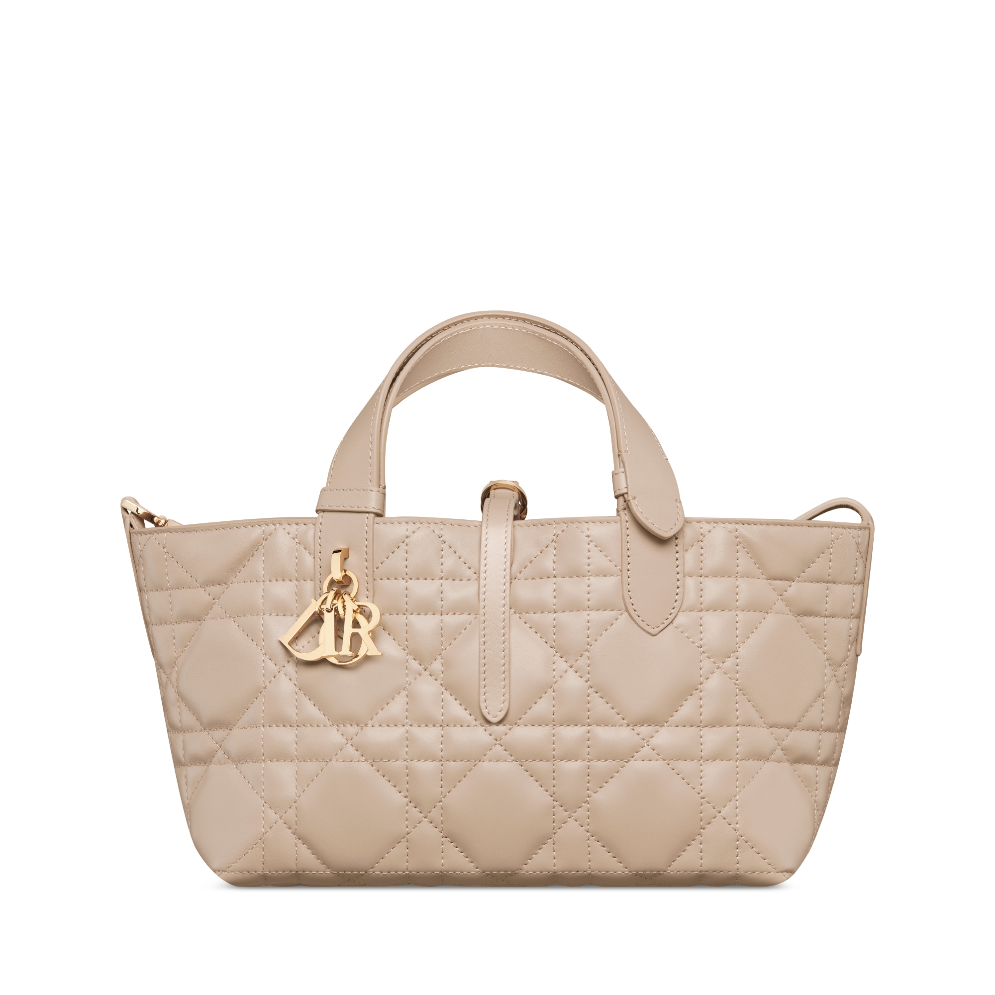 小号 Dior Toujours 手袋 胭脂米色牛皮革超大藤格纹 E01