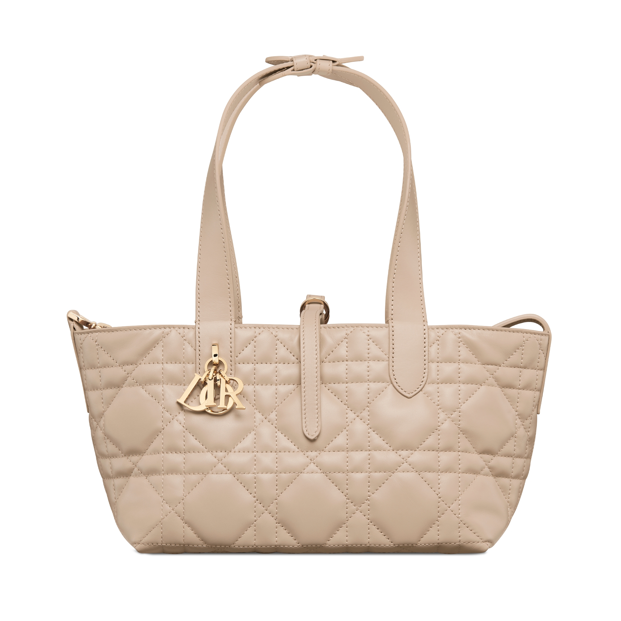 小号 Dior Toujours 手袋 胭脂米色牛皮革超大藤格纹 E07