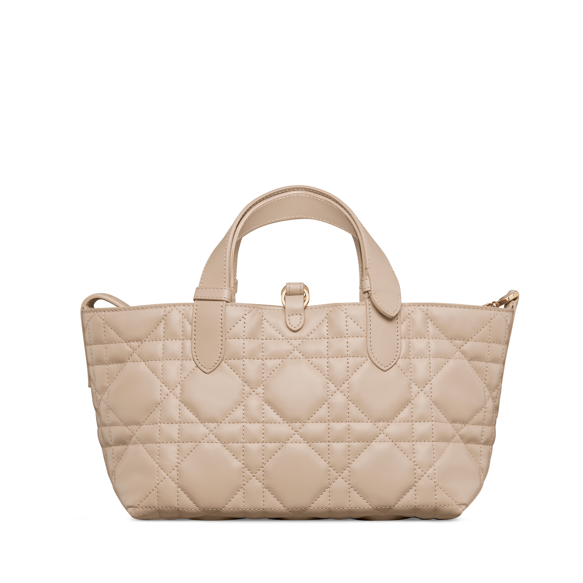 小号 Dior Toujours 手袋 胭脂米色牛皮革超大藤格纹 E08