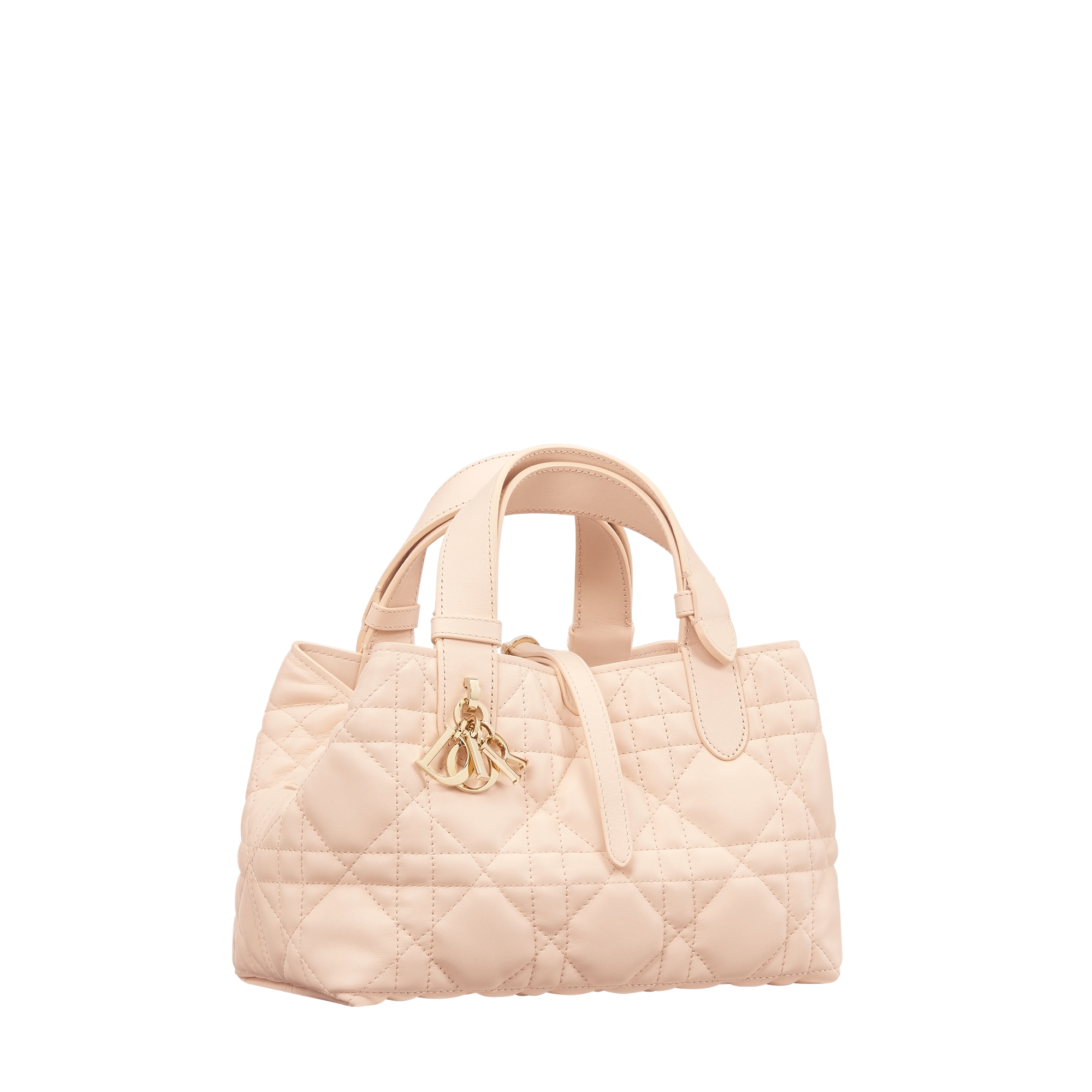  沙石粉色牛皮革超大藤格纹