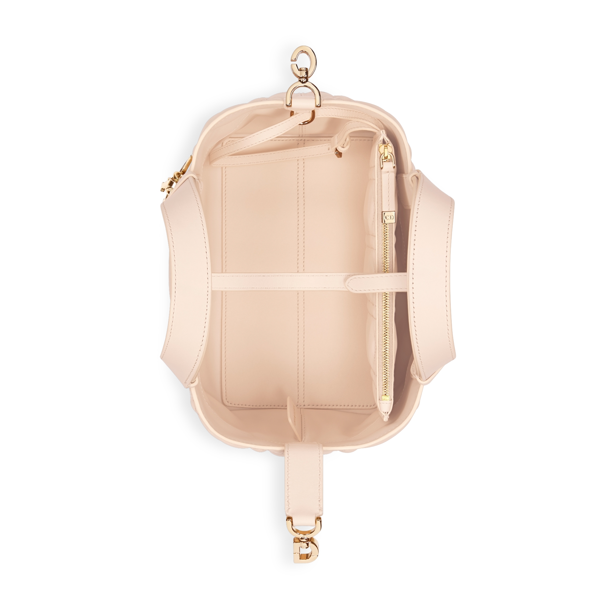 小号 Dior Toujours 手袋 沙石粉色牛皮革超大藤格纹 E06